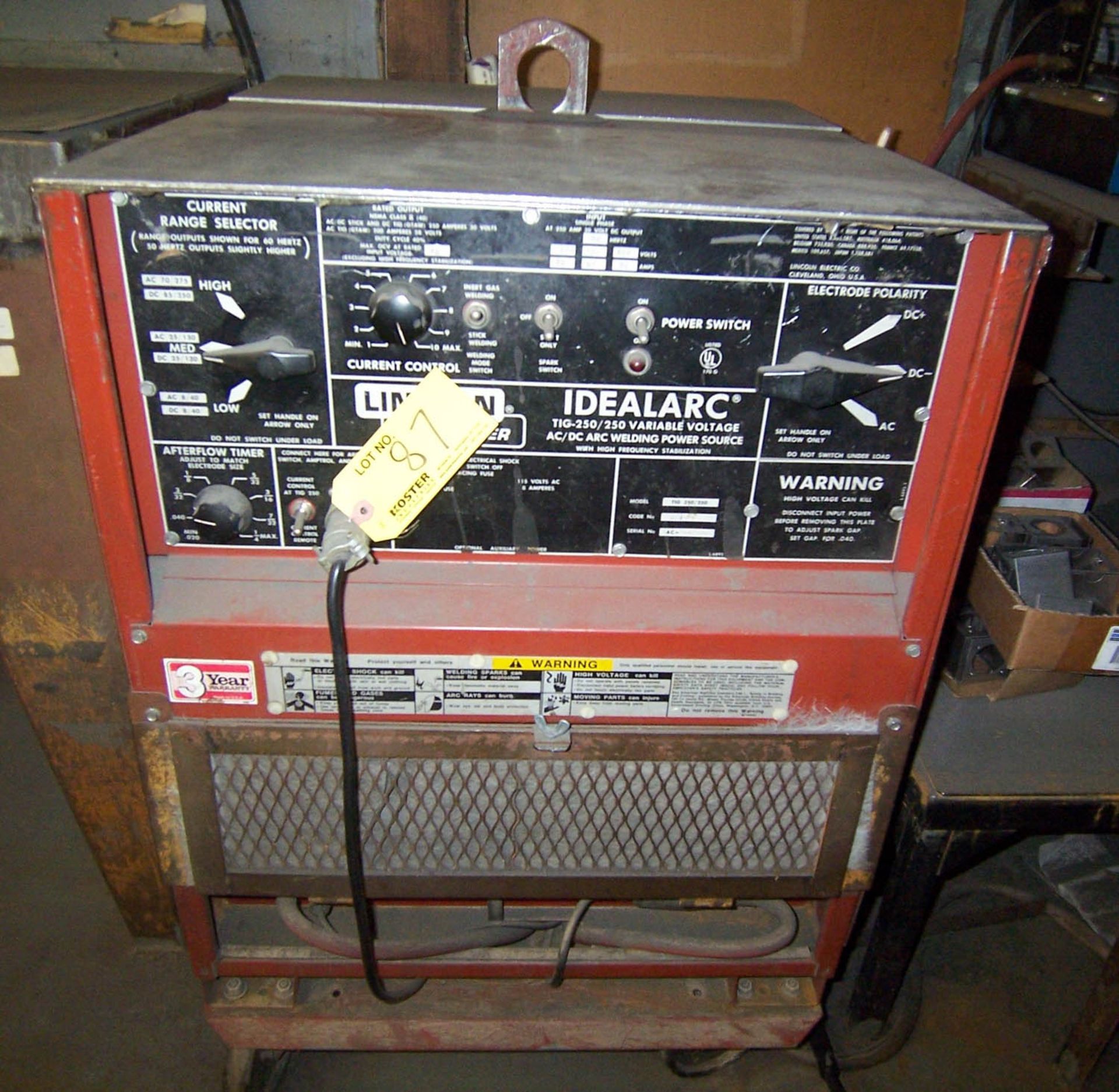 LINCOLN IDEALARC TIG 250/250 AC/DC ARC WELDER