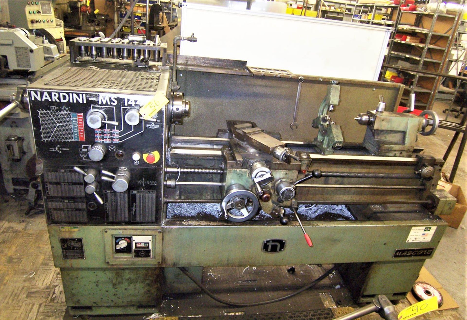 14" X X40" NARDINI MDL. MS1440E "MASCOTE" GAP BED LATHE, WITH 25-2000 RPM SPINDLE SPEEDS, INCH /