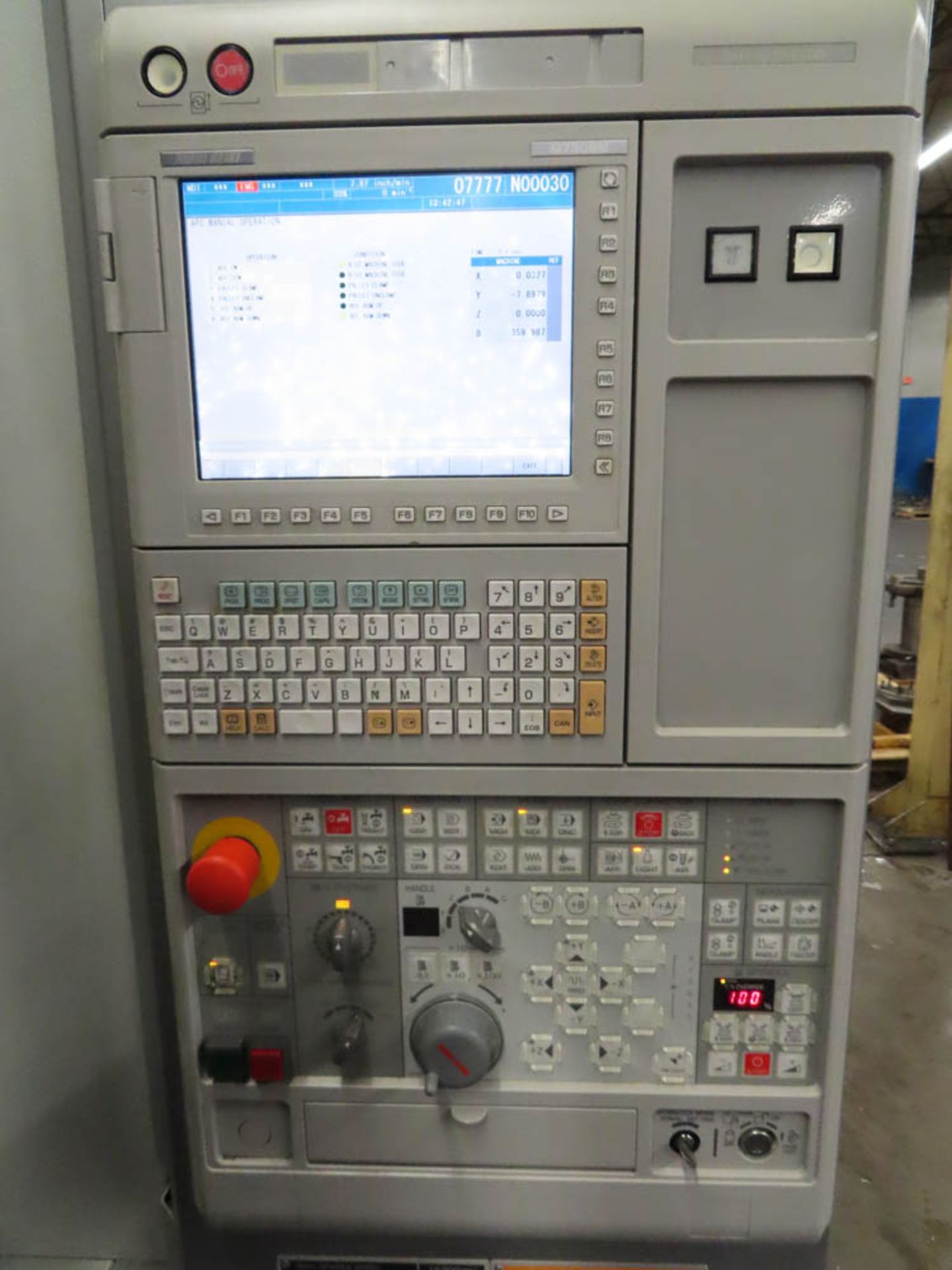 MORI SEIKI NHX4000 CNC HORIZONTAL MACHINING CENTER, WITH M730BM CNC CONTROLS, TRAVELS: X-22", Y-22", - Image 5 of 10