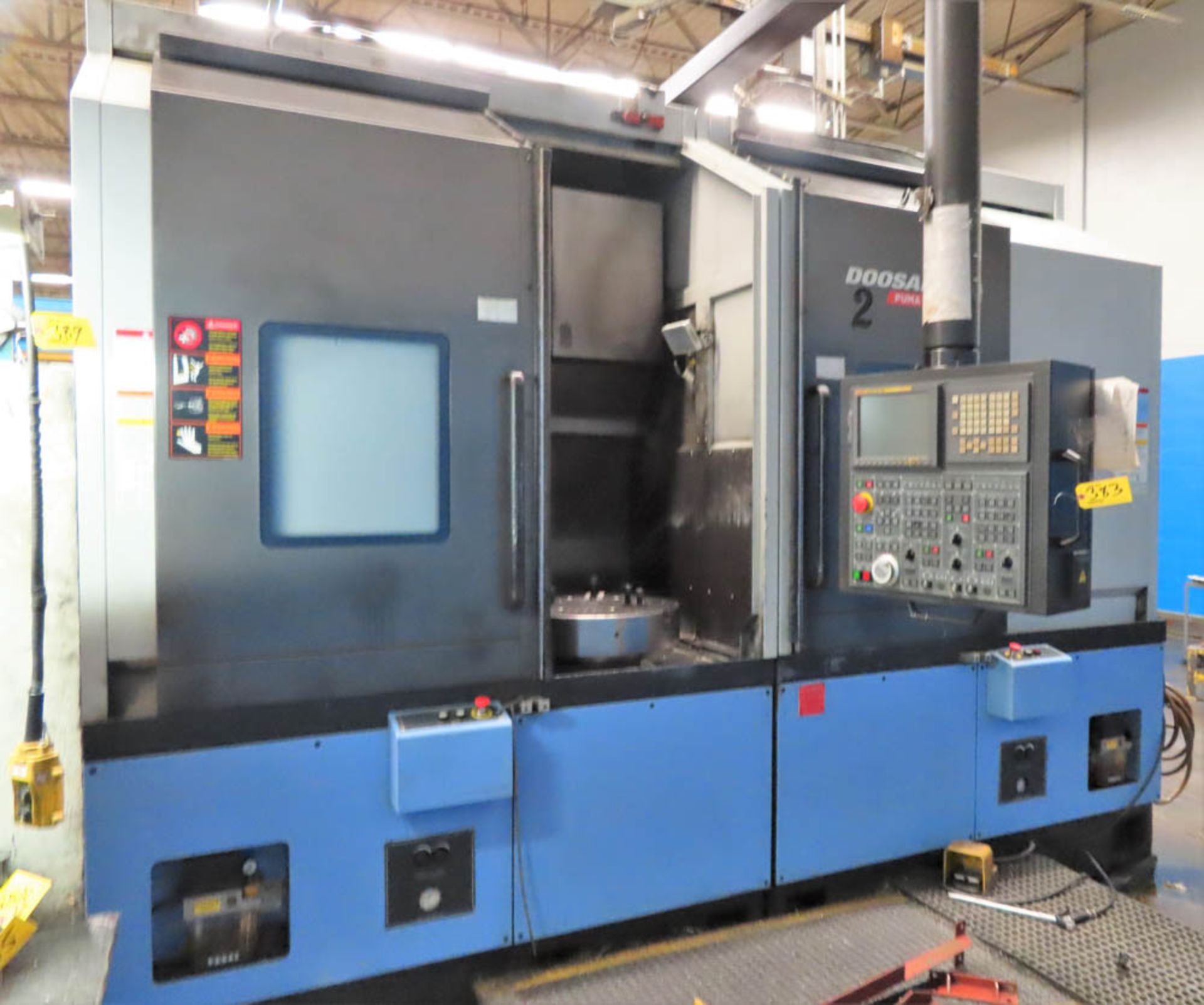 DOOSAN PUMA V550-2SP TWIN SPINDLE CNC VERTICAL TURNING CENTER, WITH FANUC SERIES 18i-TB CNC CONTROLS