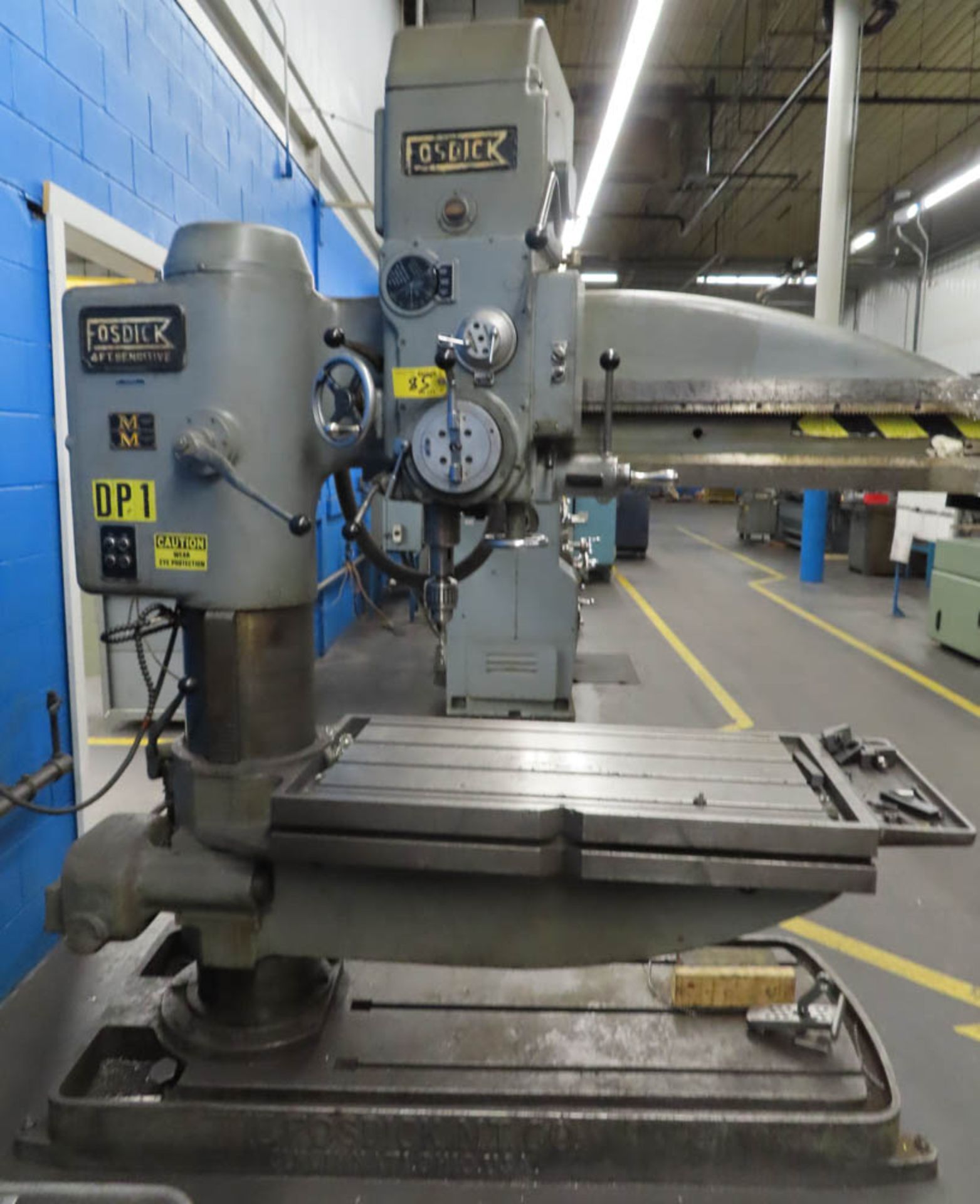 FOSDICK 4' X 12" SENSITIVE RADIAL DRILL, 30-1200 RPM, 24" X 36" ELEVATING TABLE, S/N: 20061