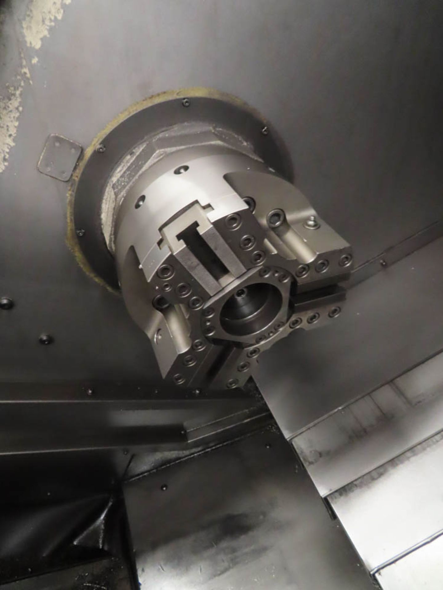 HARDINGE CONQUEST T65-L CNC TURNING CENTER, WITH GE FANUC SERIES 18T CNC CONTROLS, - Image 4 of 9