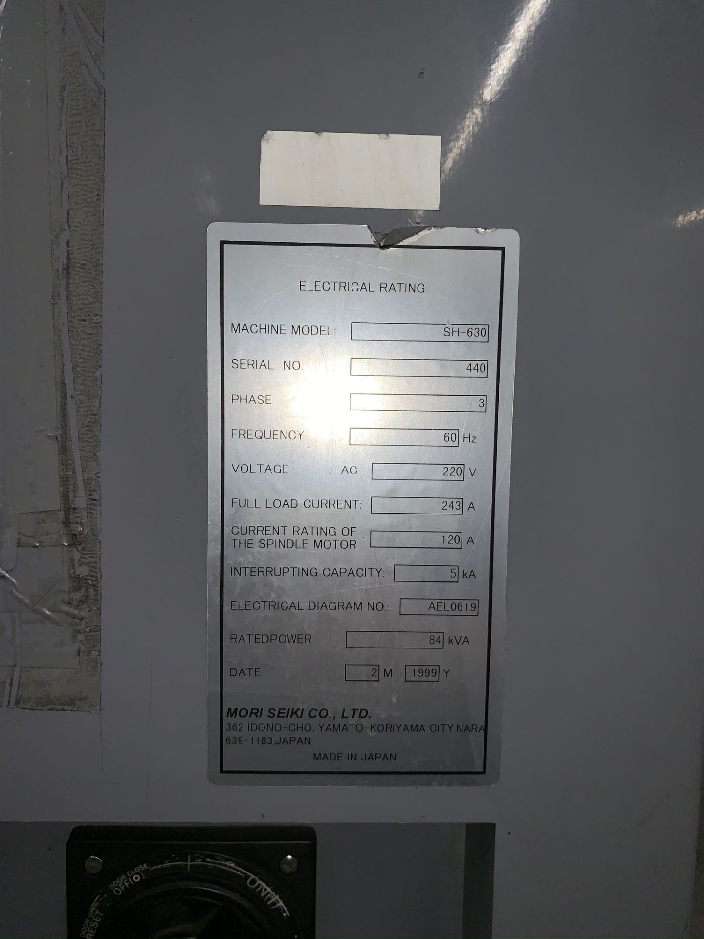 MORI SEIKI MH-630 CNC HORIZONTAL MACHINING CENTER, WITH MSC-516 CNC CONTROLS, TRAVELS: X-39.37", Y- - Image 19 of 20