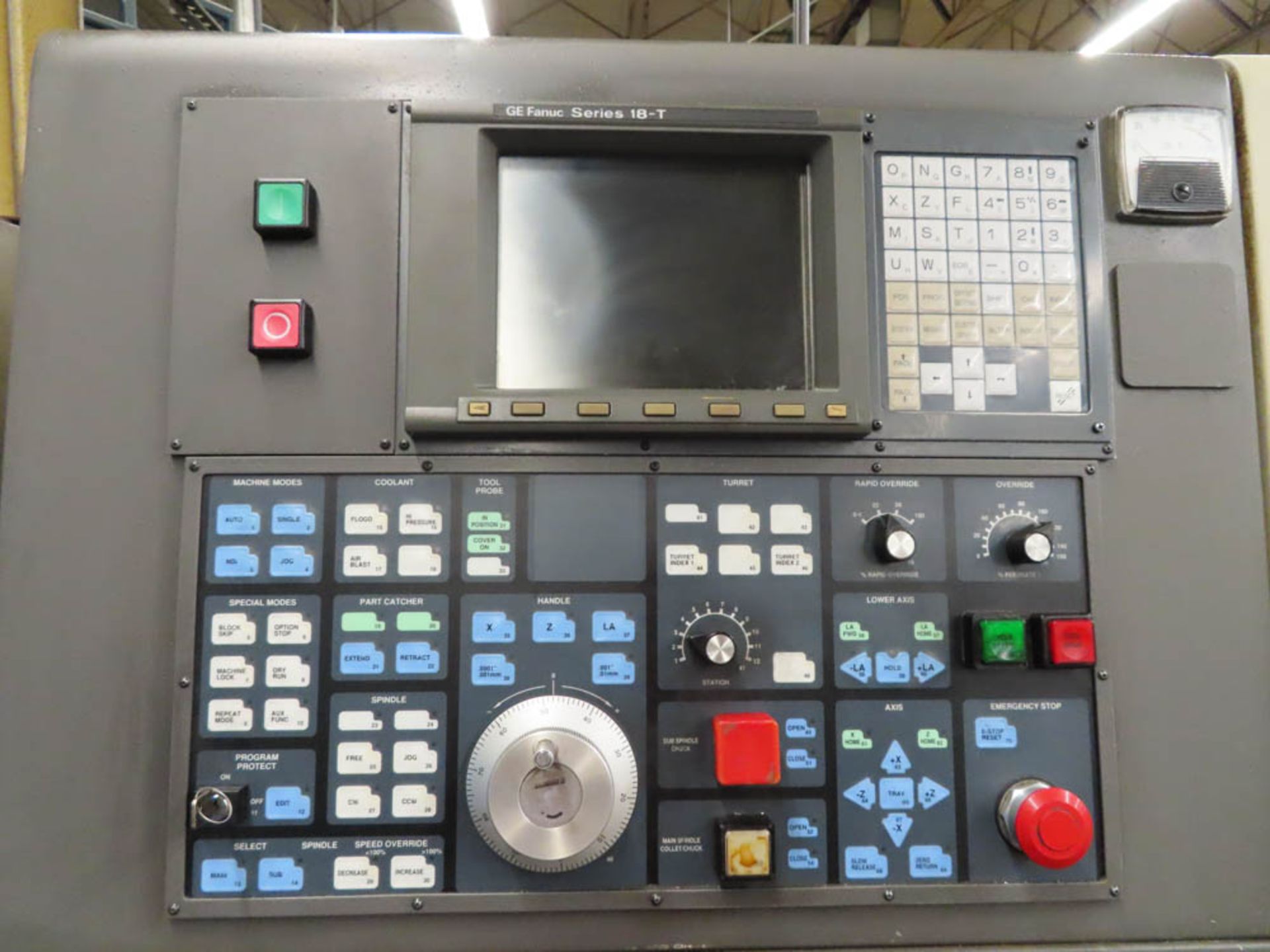 HARDINGE CONQUEST T65-L CNC TURNING CENTER, WITH GE FANUC SERIES 18T CNC CONTROLS, - Image 3 of 9
