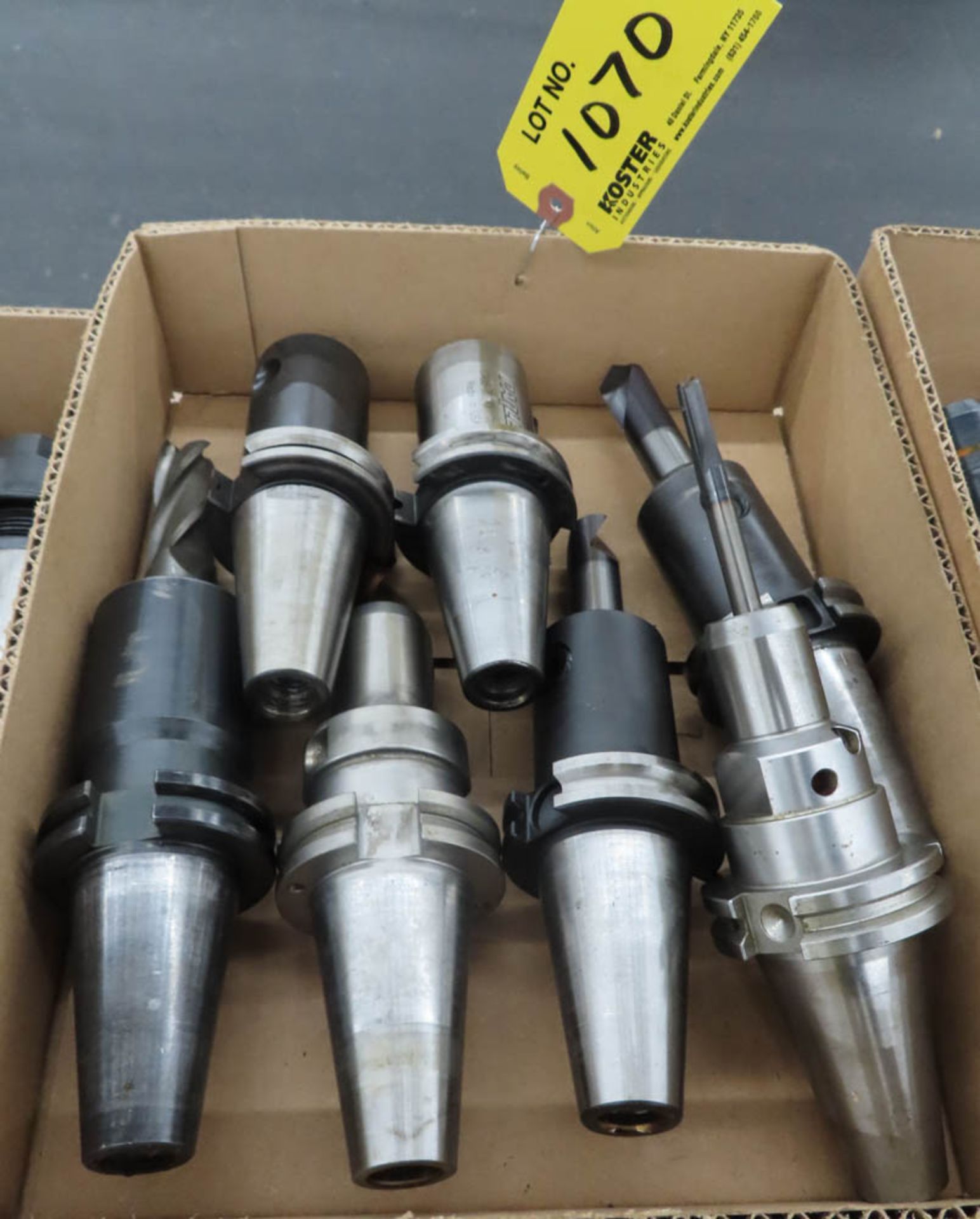 LOT OF ASSORTED CAT 40 TOOL HOLDERS