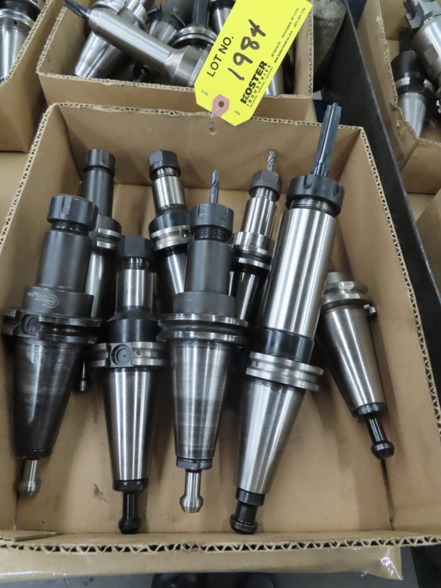 LOT OF ASSORTED CAT 40 TOOL HOLDERS