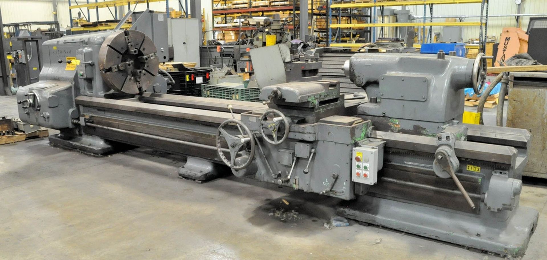 AMERICAN PACEMAKER MDL. 1, GEARED HEAD ENGINE LATHE, S/N: N/A, 32" SWING, 132" BETWEEN CENTERS,