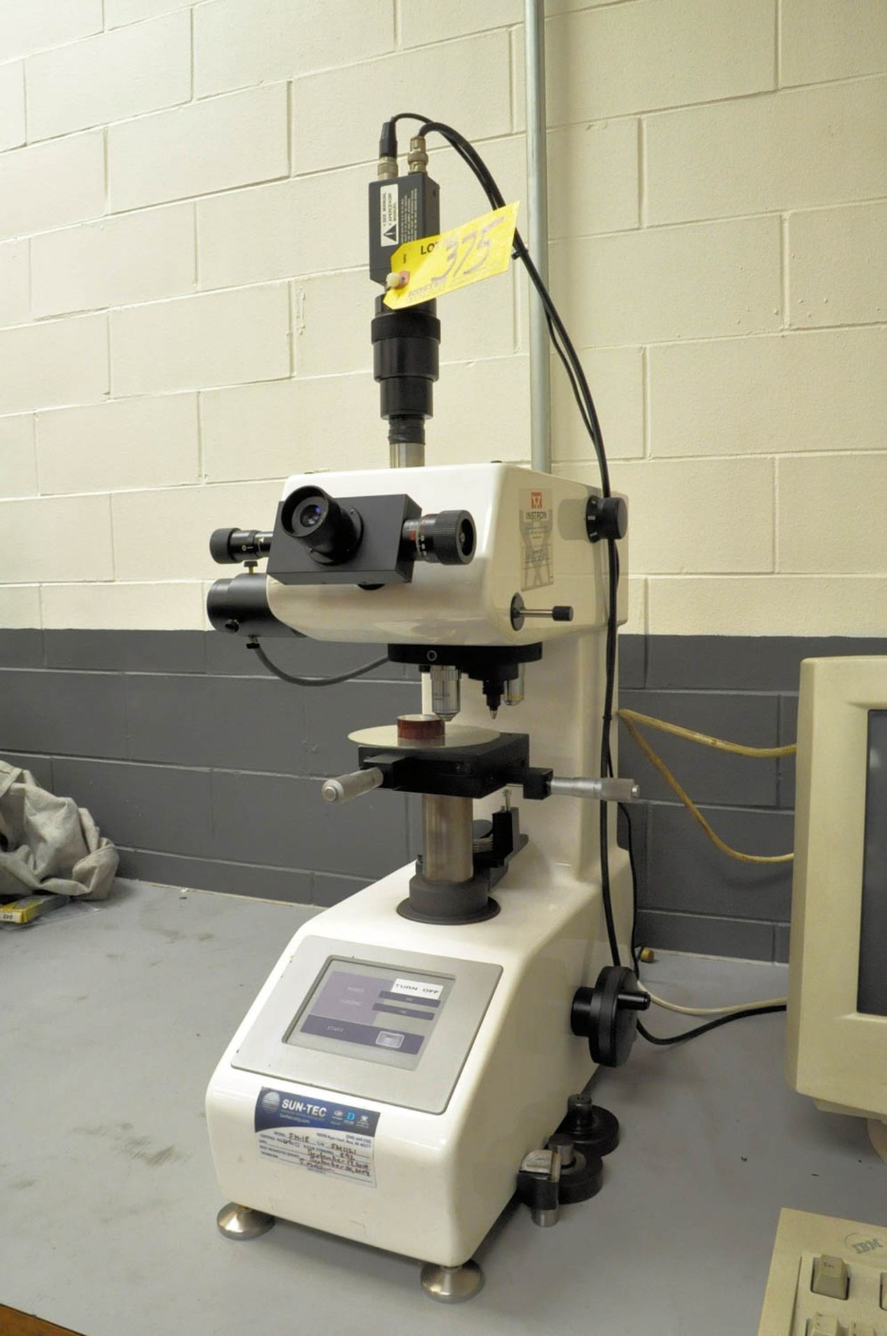 INSTRON MDL. FM-1E, BENCH TOP COMPUTERIZED HARDNESS TESTER, S/N: FM1121, WITH COMPUTER, MONITOR - Image 3 of 3