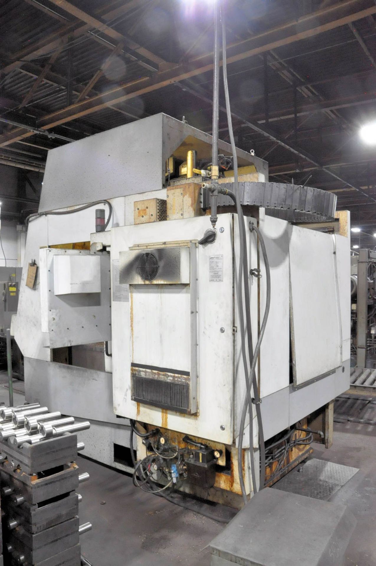 HAAS MDL. HS1, HORIZONTAL MACHINING CENTER, S/N: 50051 (1995), 18" X 20" T-SLOTTED WORK SURFACE, - Image 4 of 5