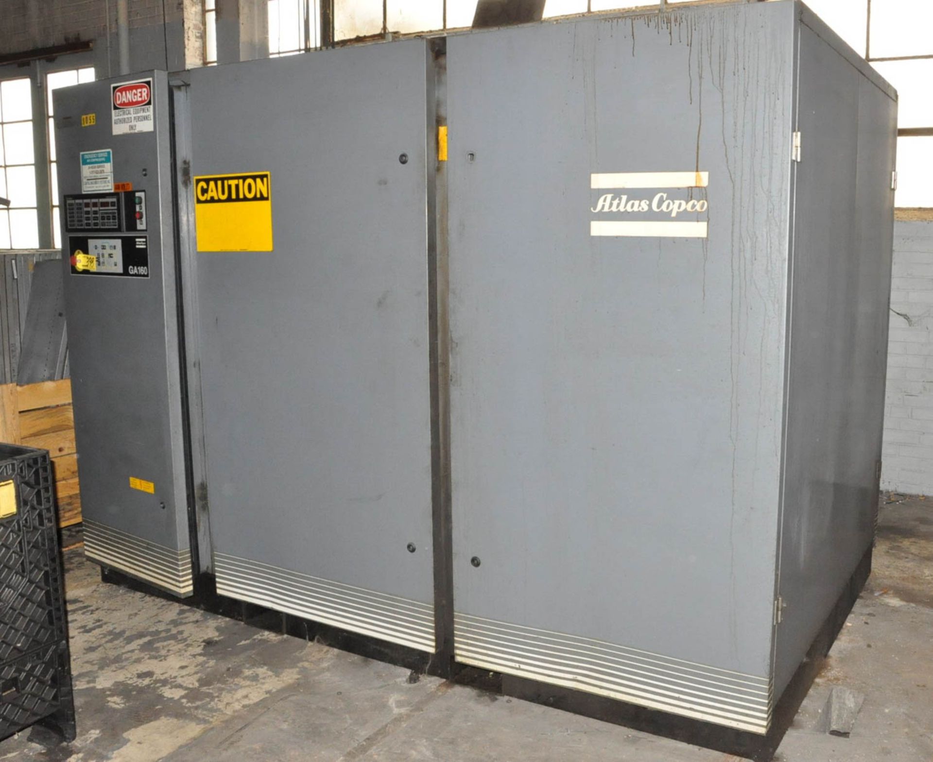 ATLAS COPCO MDL. GA160, 200-HP ROTARY SCREW AIR COMPRESSOR, S/N: AH-015466, (#8055), (TIFFIN)