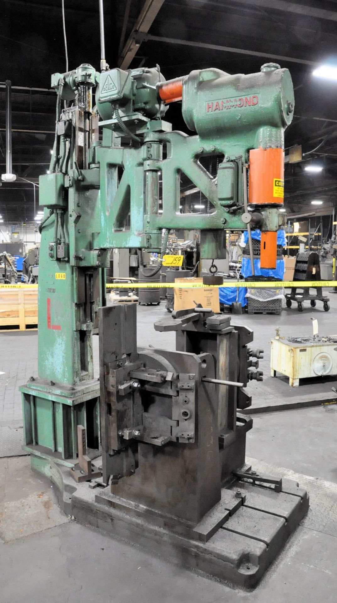 HAMMOND COLUMN TYPE SINGLE SPINDLE DRILL PRESS, S/N: N/A, 30" X 36" T-SLOTTED WORK SURFACE, (#1860),