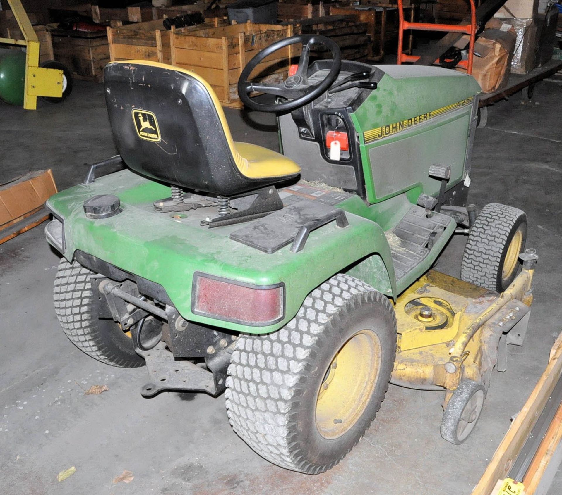 JOHN DEERE 425, GAS POWERED LAWN TRACTOR WITH 60" MOWING DECK, (OUTBUILDING-TIFFIN) - Image 2 of 2