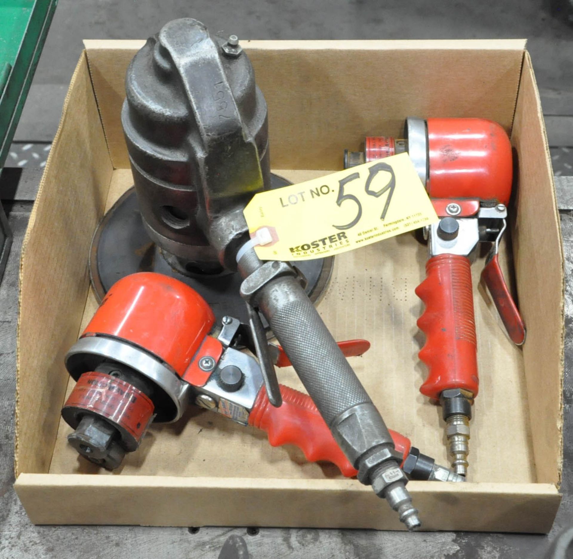 (3) VARIOUS PNEUMATIC ORBITAL PAD SANDERS IN (1) BOX, (TOOL ROOM)