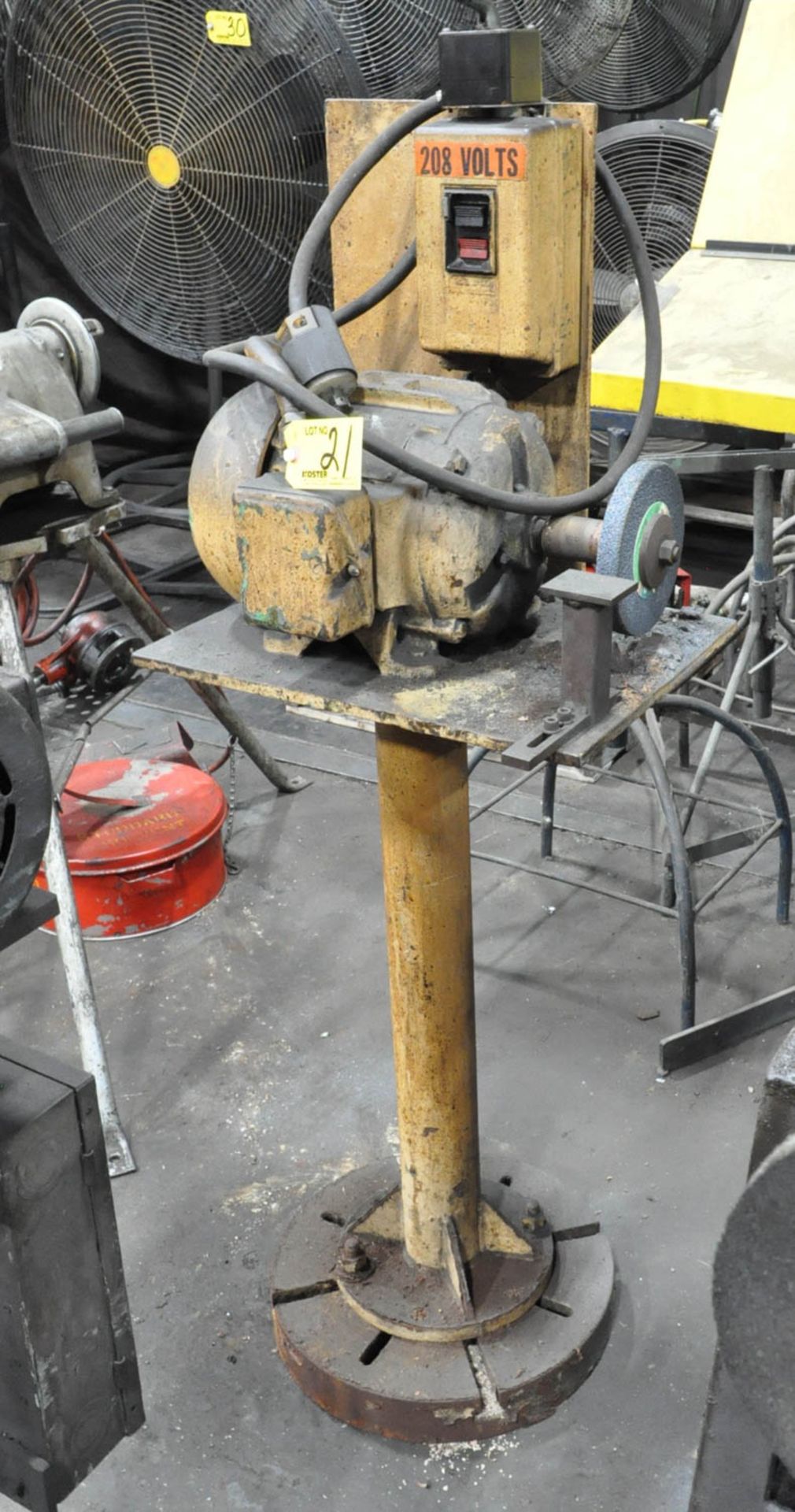 7" SINGLE END GRINDER WITH STAND, 3-PH, (TOOL ROOM)