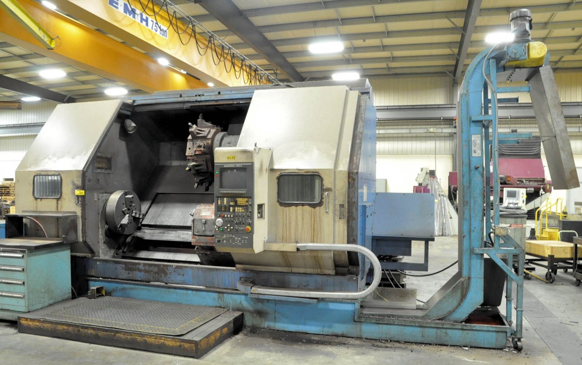 MAZAK QUICK SLANT 80N, CNC LATHE, S/N: 110443 (2001), 24" 3-JAW CHUCK, MAXIMUM 1,000-RPM SPINDLE