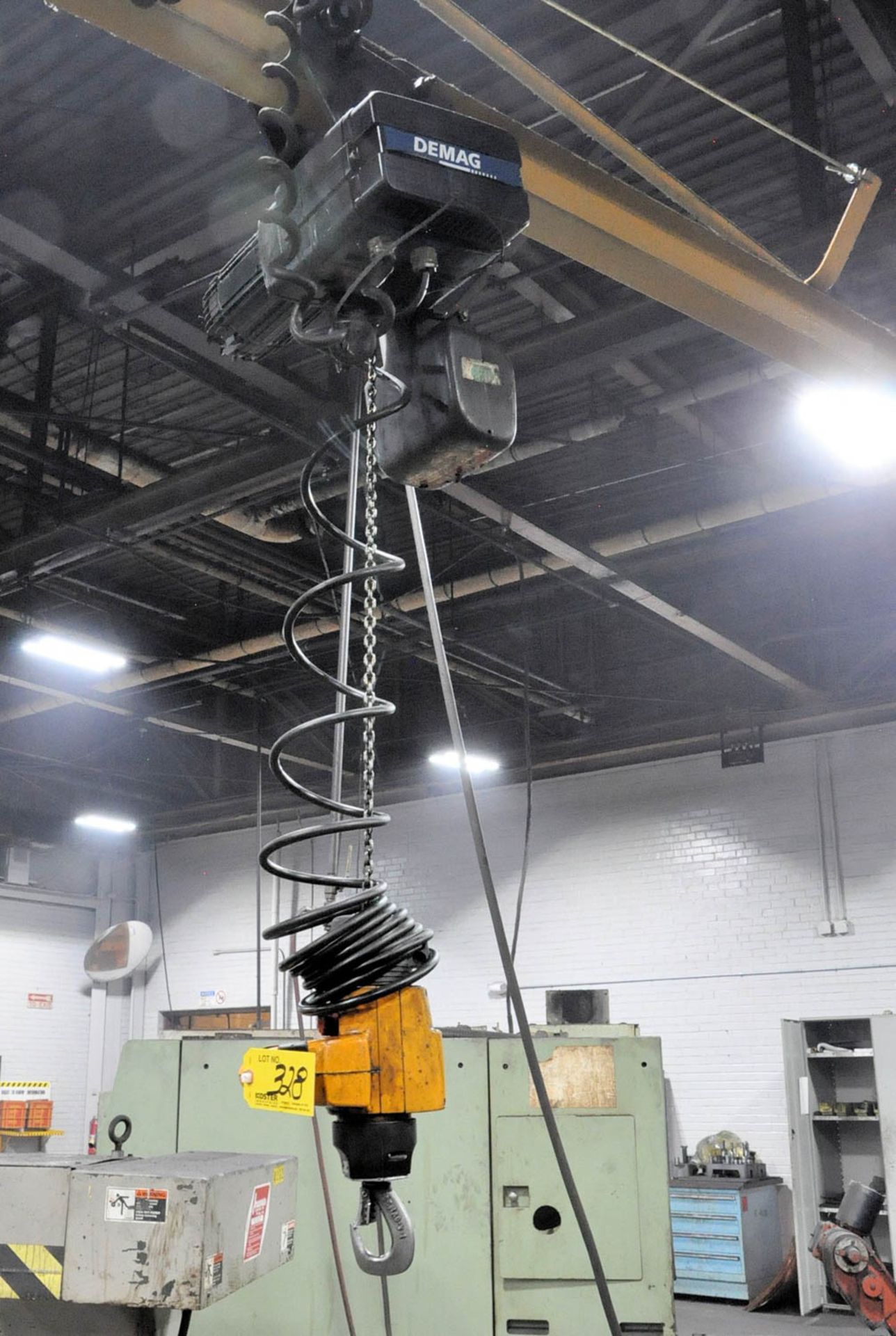 10' X 275-LBS. CAPACITY 360-DEGREE JIB CRANE, WITH DEMAG 275-LBS. CAPACITY ELECTRIC HOIST, (FRONT - Image 2 of 2