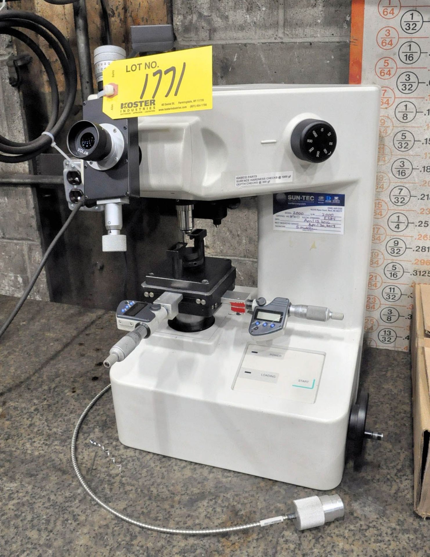 BUEHLER MDL.2000, AUTOMATIC HARDNESS TESTER, S/N: 2000, WITH COMPUTER, PRINTER, MONITOR, ETC. ON (1)