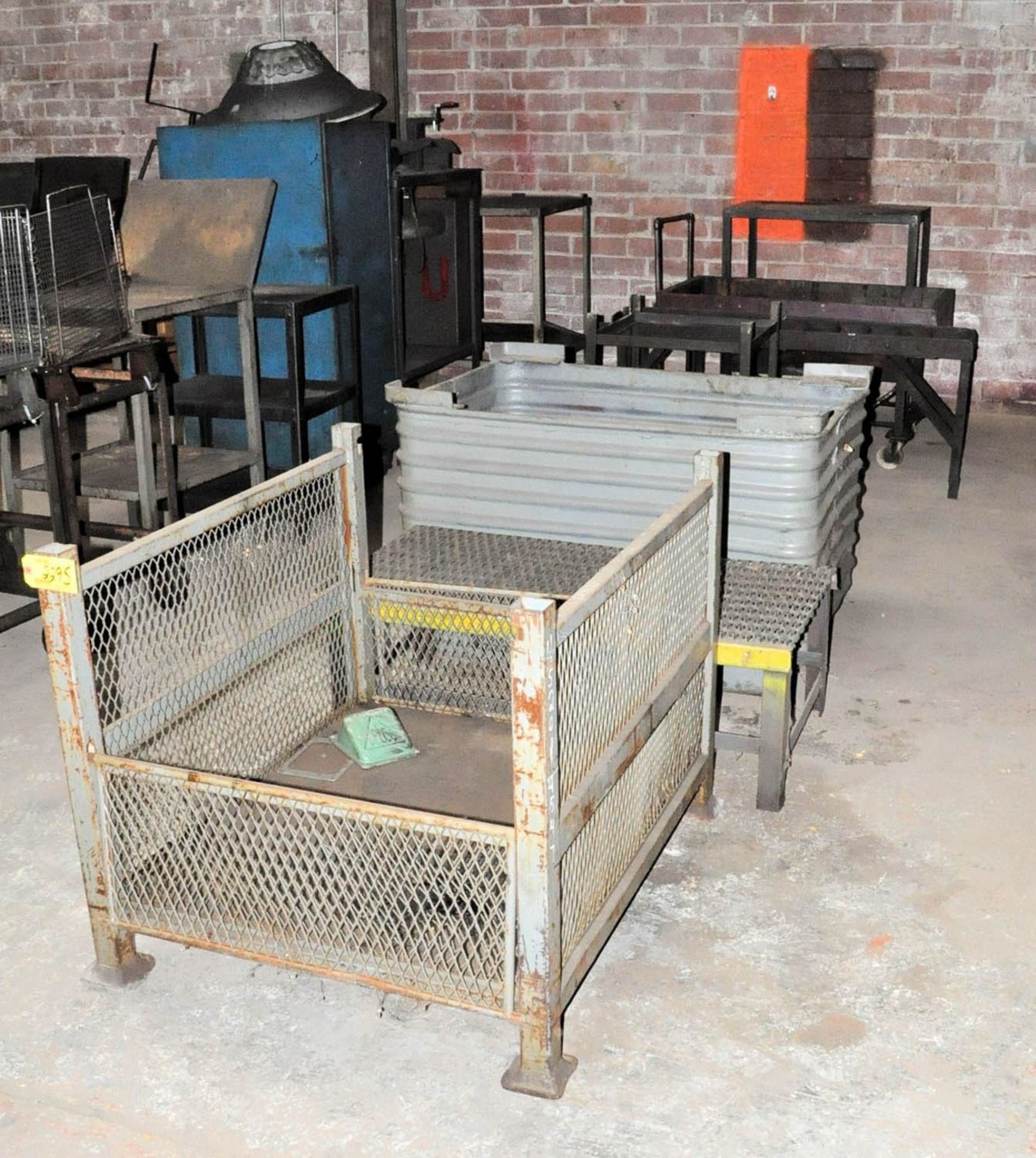 STEEL BASKET, STEEL TUB, ROLLER CONVEYOR, ETC. IN (1) ROW, (NORTH BUILDING-TIFFIN)