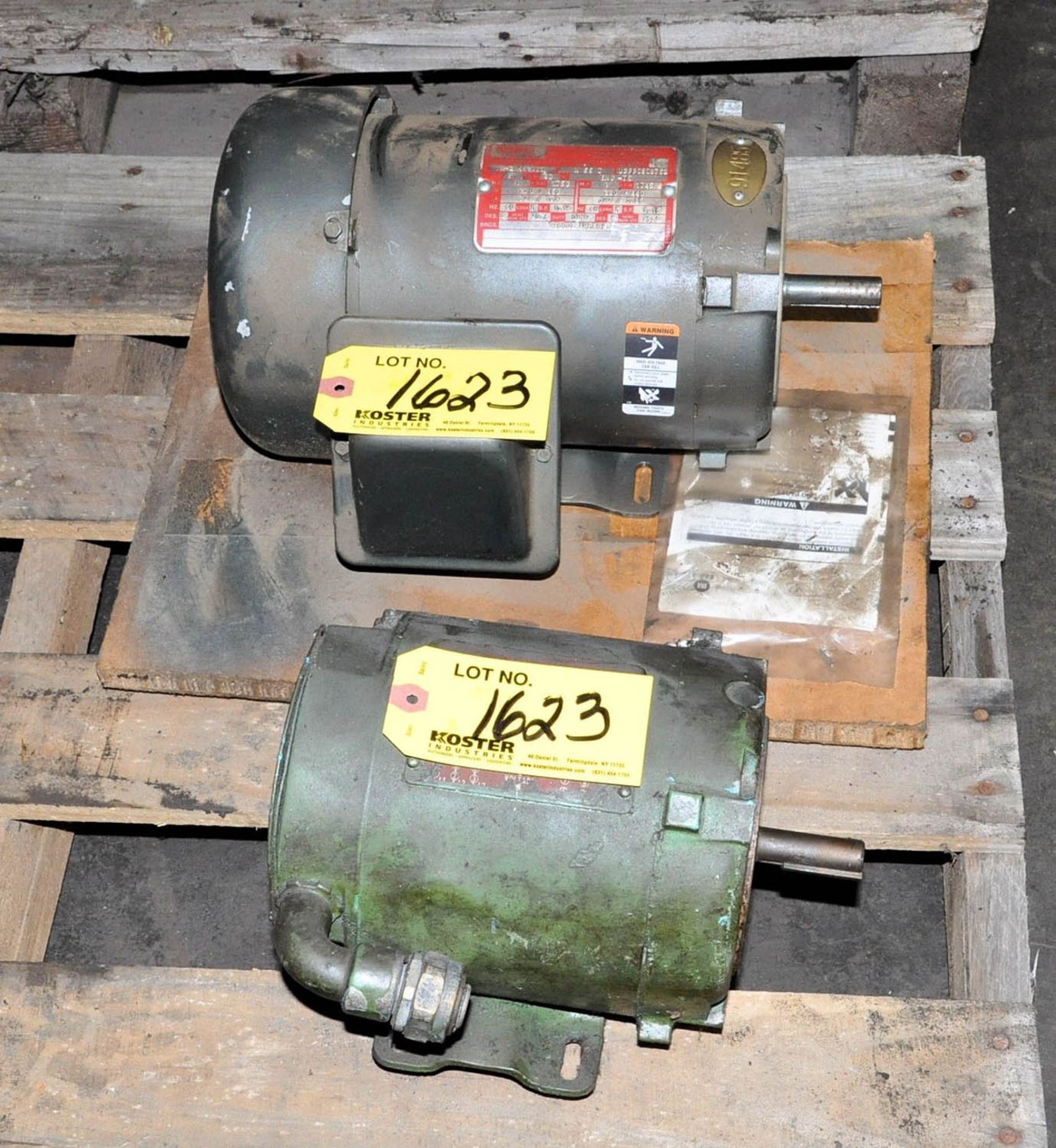 (1) DELCO 1/2-HP 3-PH & (1) LINCOLN 1-HP 3-PH MOTORS, (TOOL ROOM-TIFFIN)