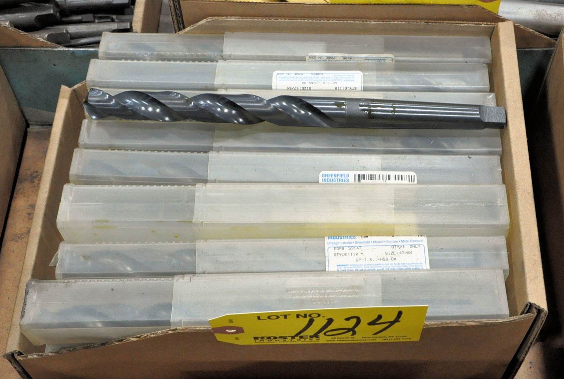 PACKAGED TAPER SHANK DRILLS IN (1) BOX, (TOOL ROOM-TIFFIN)