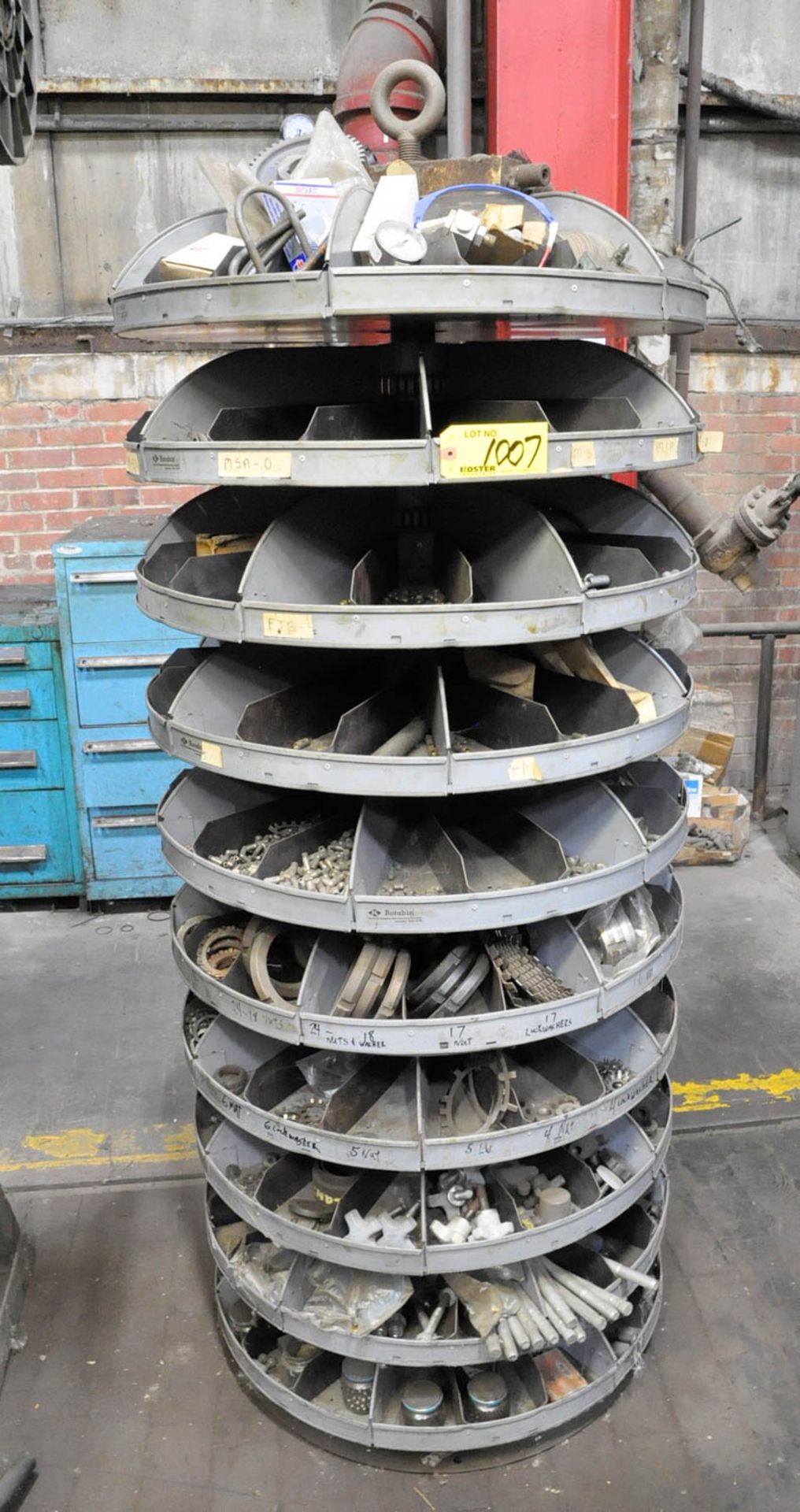 (4) 10-TIER ROTARY PARTS BINS WITH PIPE FITTINGS & MISCELLANEOUS CONTENTS, (TOOL ROOM-TIFFIN) - Image 2 of 2