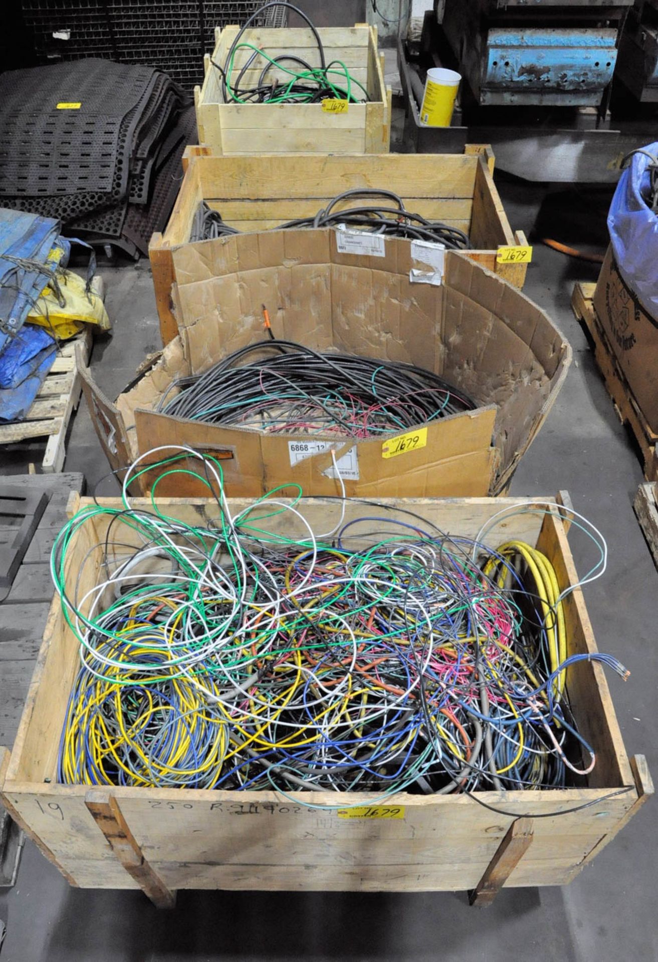 VARIOUS WIRE IN (1) GAYLORD BOX & (3) CRATES, (TOOL ROOM-TIFFIN)