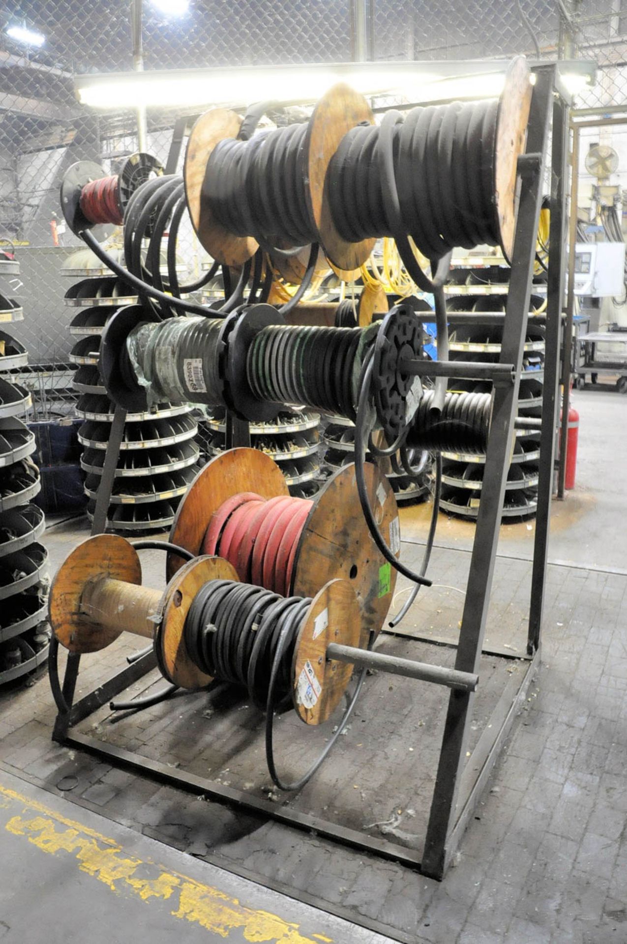 HOSE RACK WITH VARIOUS SPOOLS OF HOSE, (TOOL ROOM-TIFFIN) - Image 2 of 2