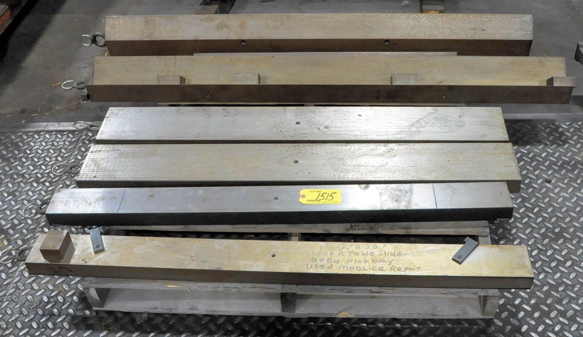 (2) PAIRS 48" PARALLEL BARS & (3) VARIOUS V-TYPE BARS ON (1) PALLET & (2) 53 3/4" PARALLEL BARS, (
