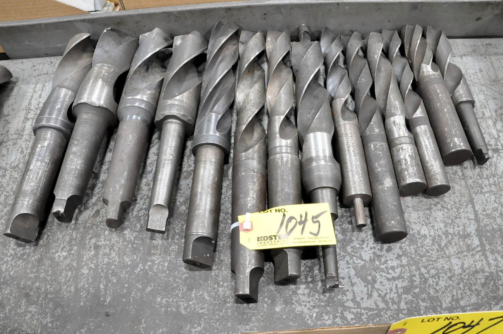 (14) LARGE TAPER & STRAIGHT SHANK DRILLS IN (1) GROUP, (TOOL ROOM-TIFFIN)