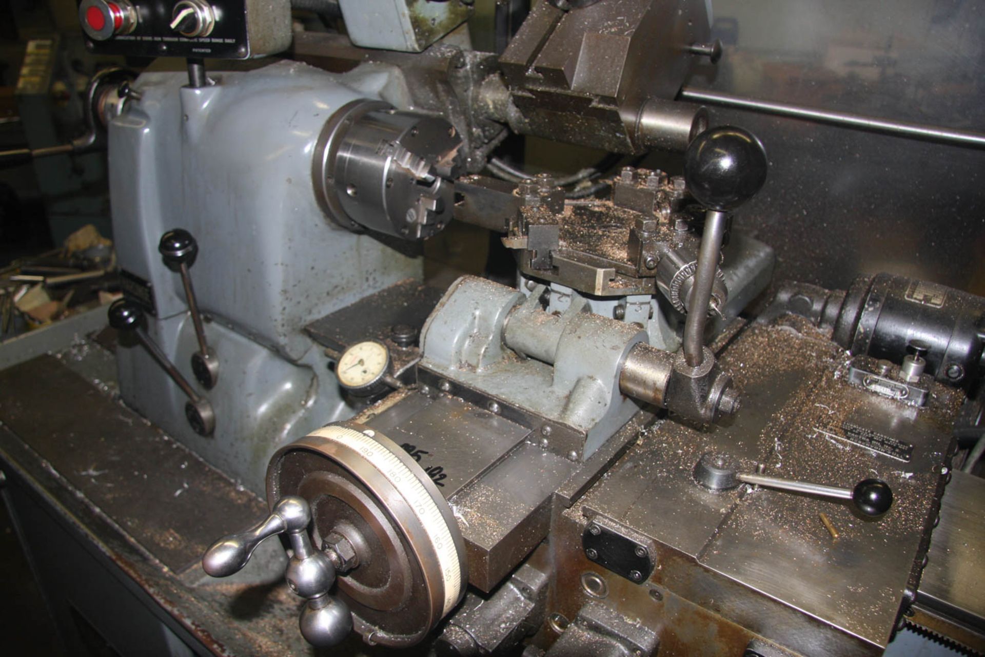 HARDINGE HC CHUCKER, WITH CT-A THREADING ATTACHMENT, SPINDLE SPEEDS 125-3000 RPM, 8-POSITION TURRET, - Image 2 of 8