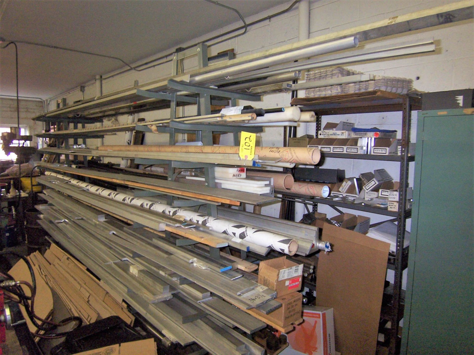 STOCK RACK WITH ASSORTED ALUMINUM