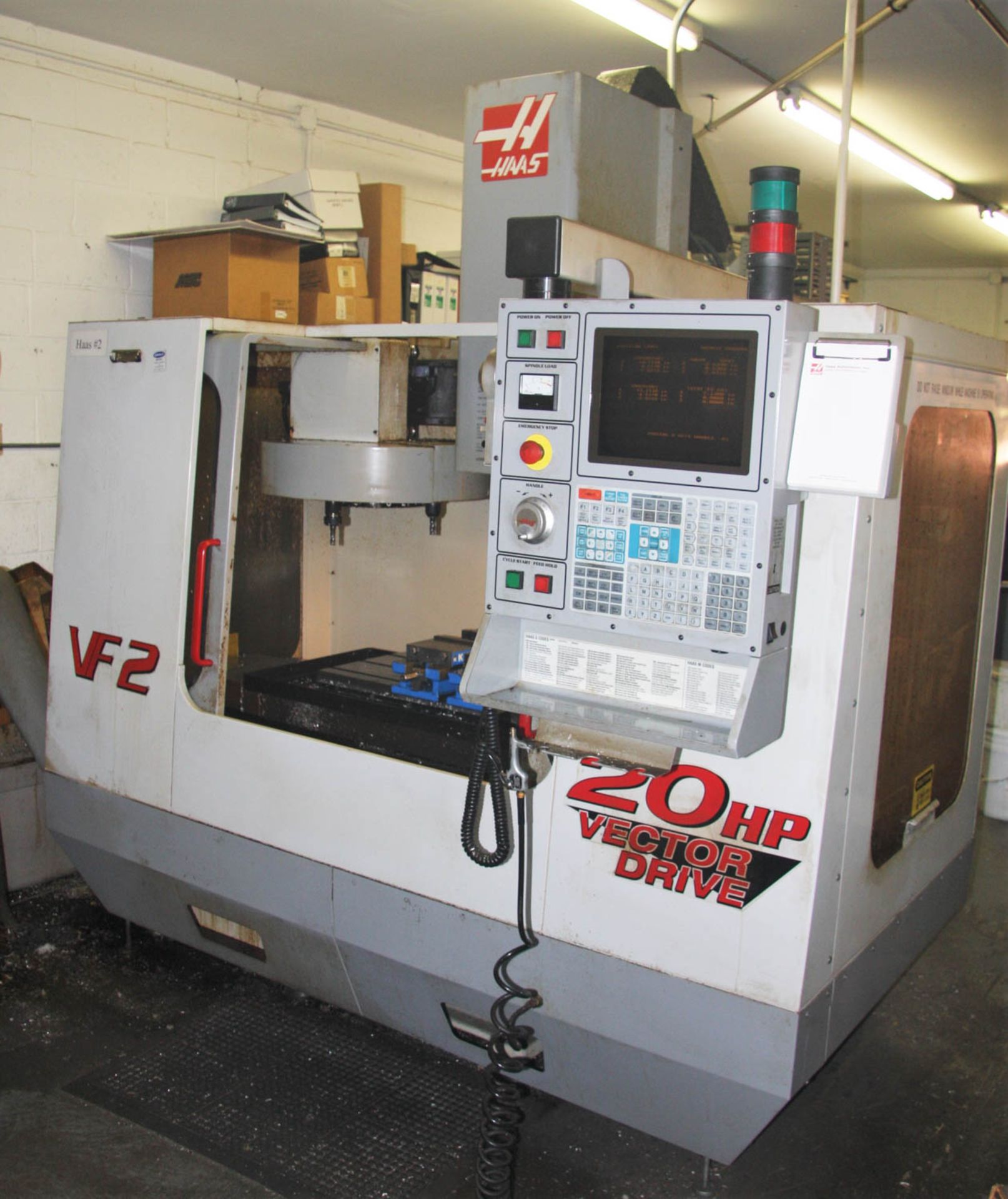 HAAS MDL. VF-2 CNC VERTICAL MACHINING CENTER, WITH 14" X 36" T-SLOTTED TABLE, 20-POSITION