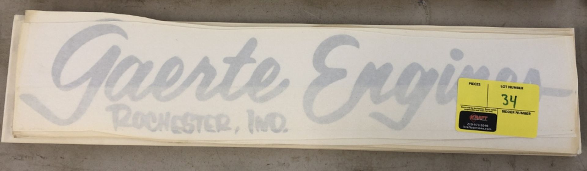 Lot of Gaerte Engines decals