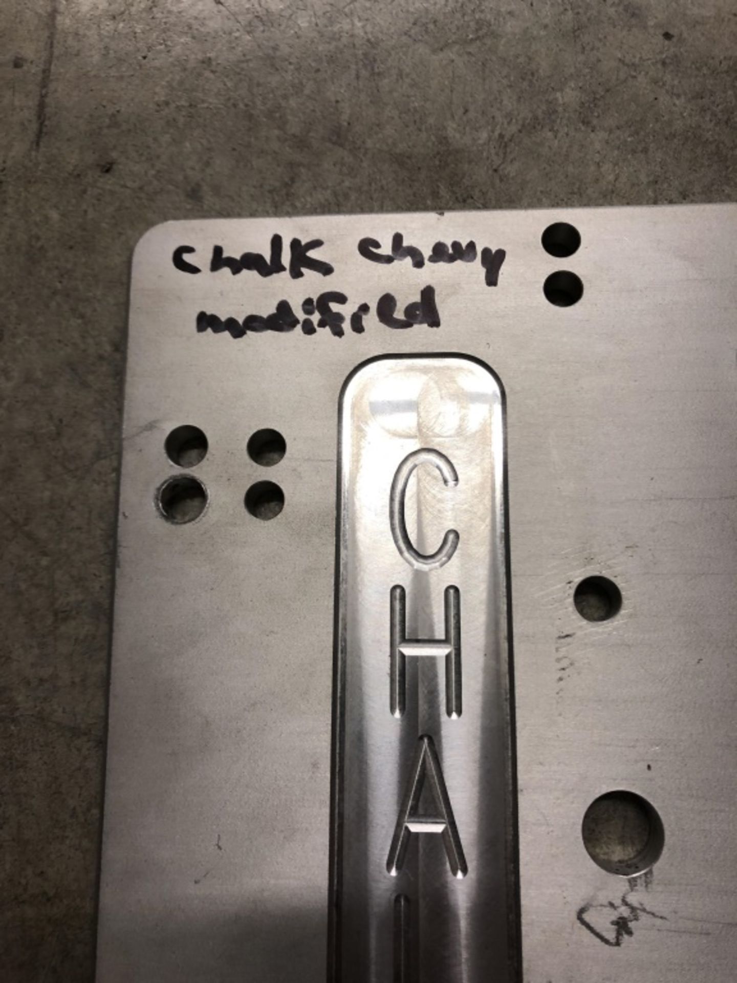 Aluminum Chalk Chevy Modified Motor Plate - Image 2 of 3