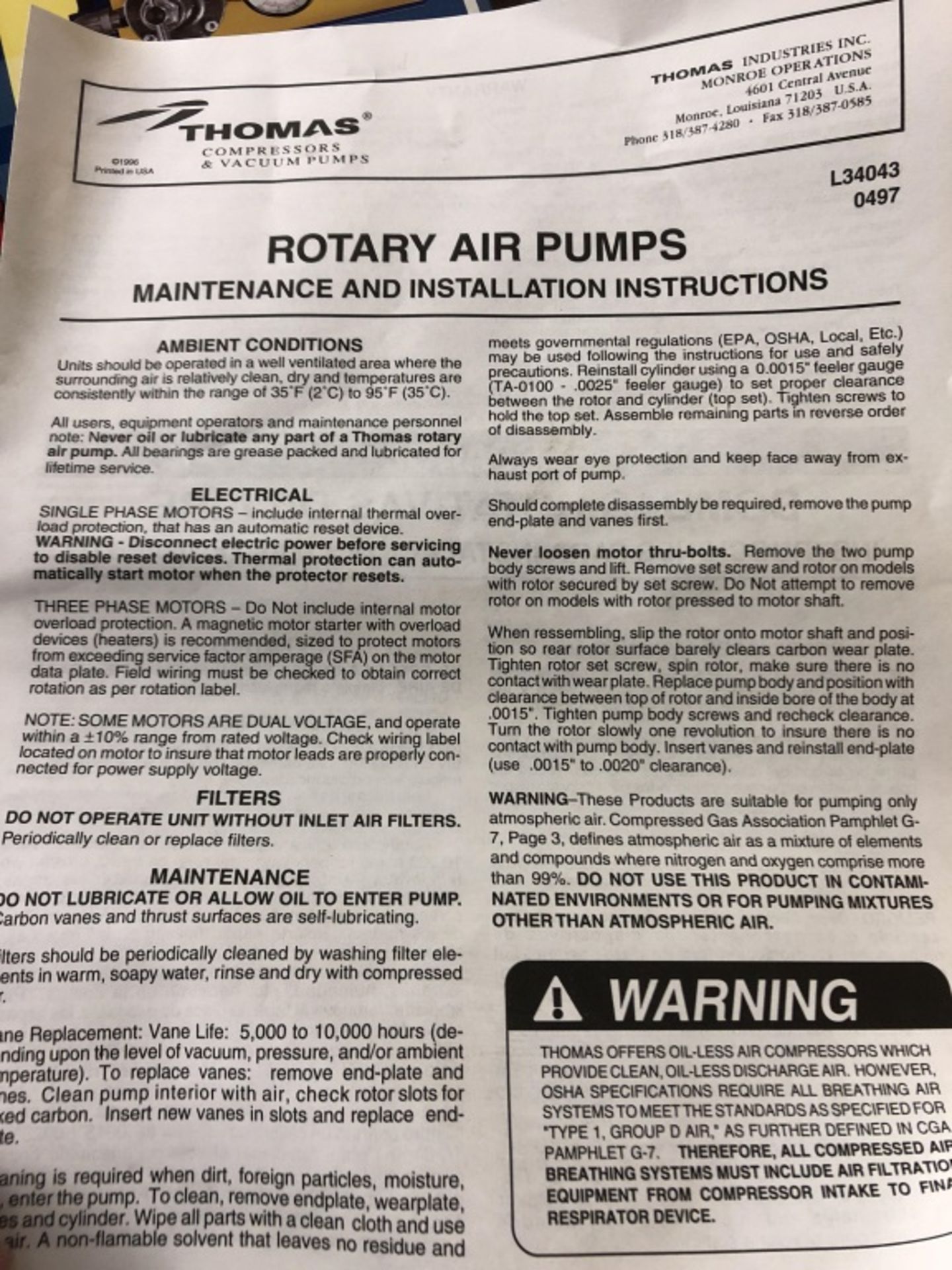 Thomas Rotary Air Pump - Image 2 of 2