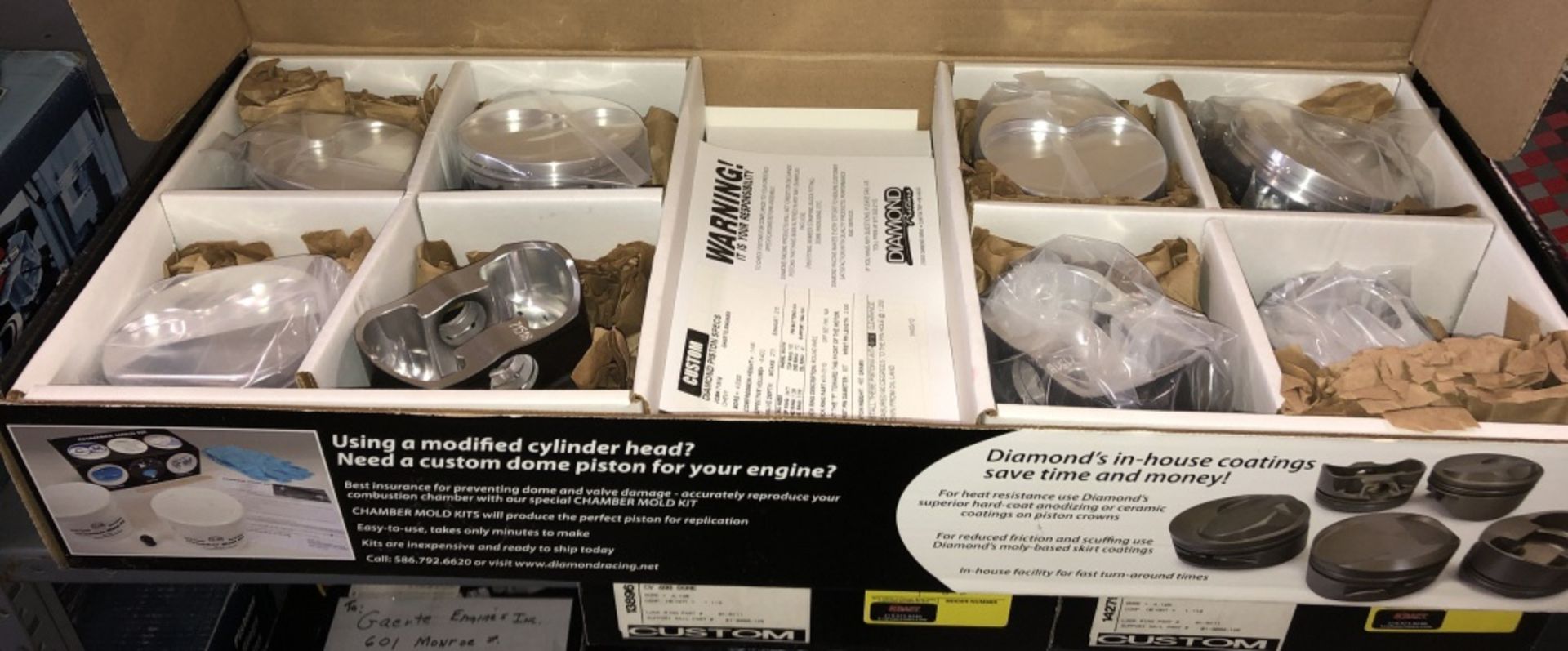 Custom High Performance Diamond Pistons In Box /