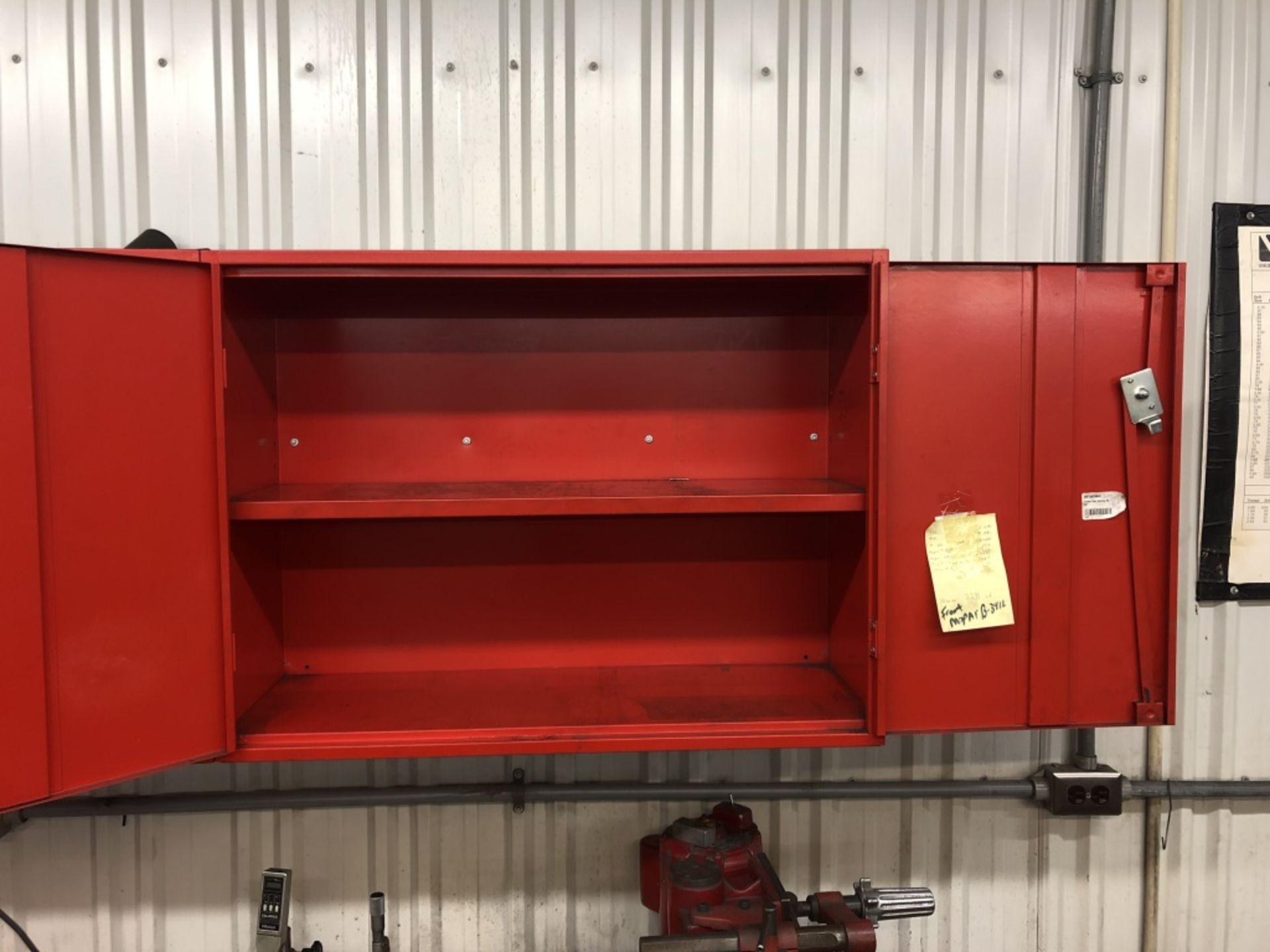 Red Metal Wall Cabinet Section - Image 2 of 2