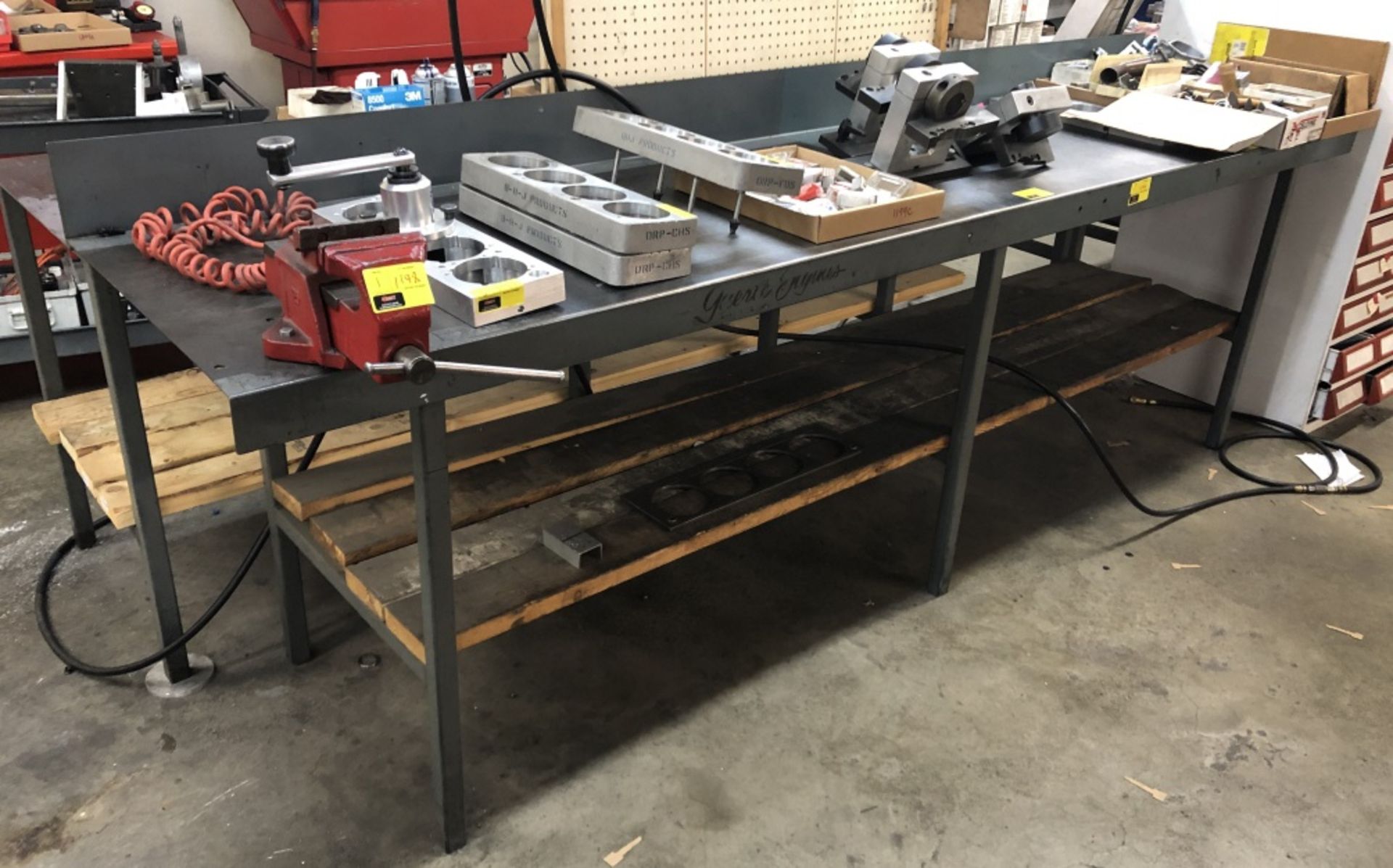 10ft Long Steel Shop Workbench.