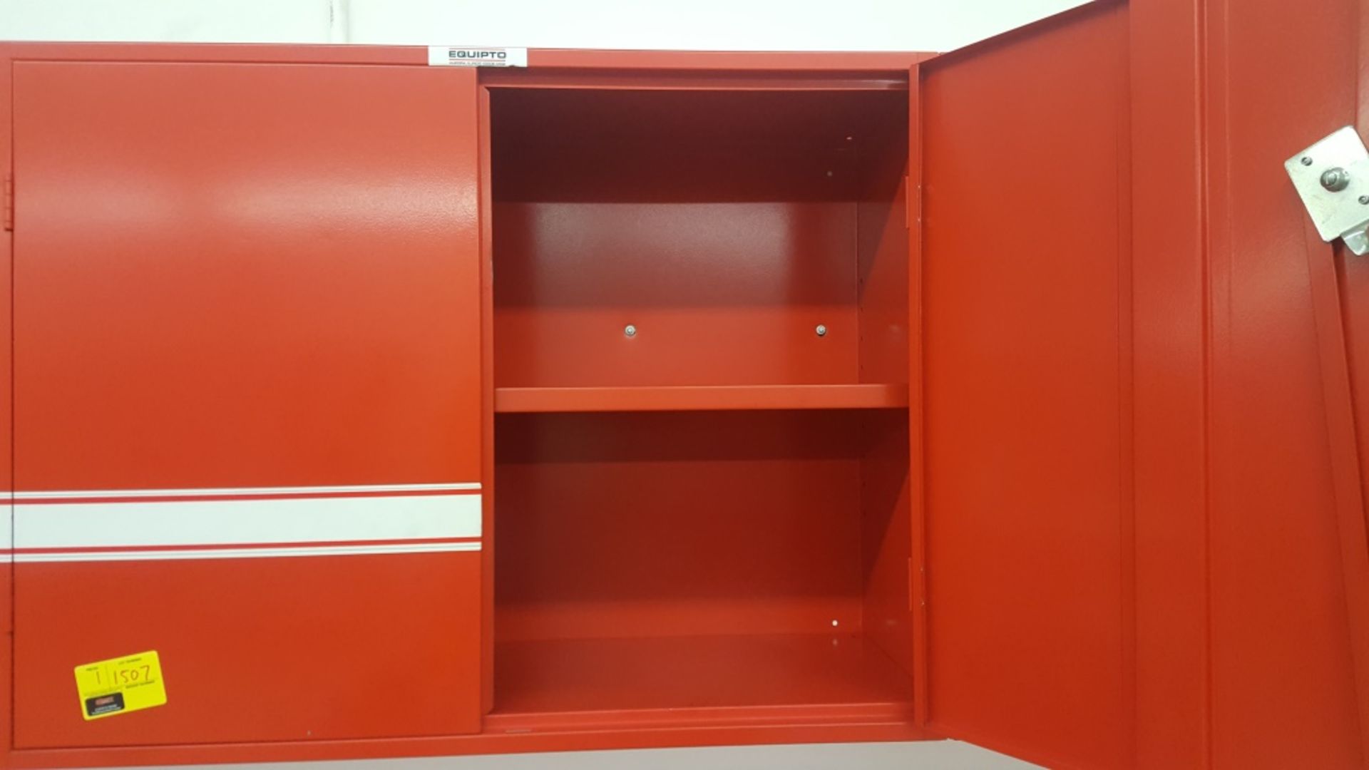 Red Metal Wall Cabinet Section - Image 2 of 2