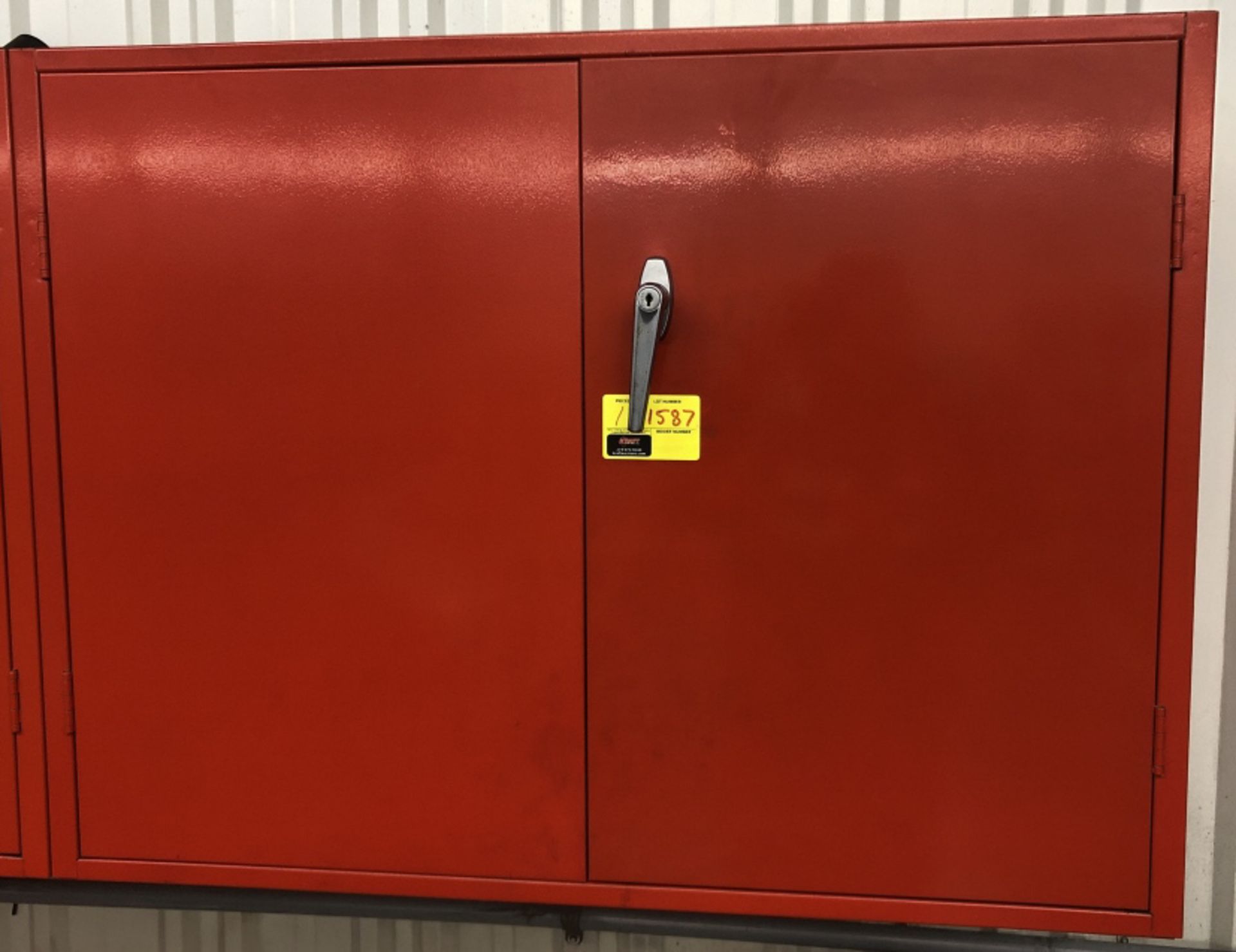 Red Metal Wall Cabinet Section