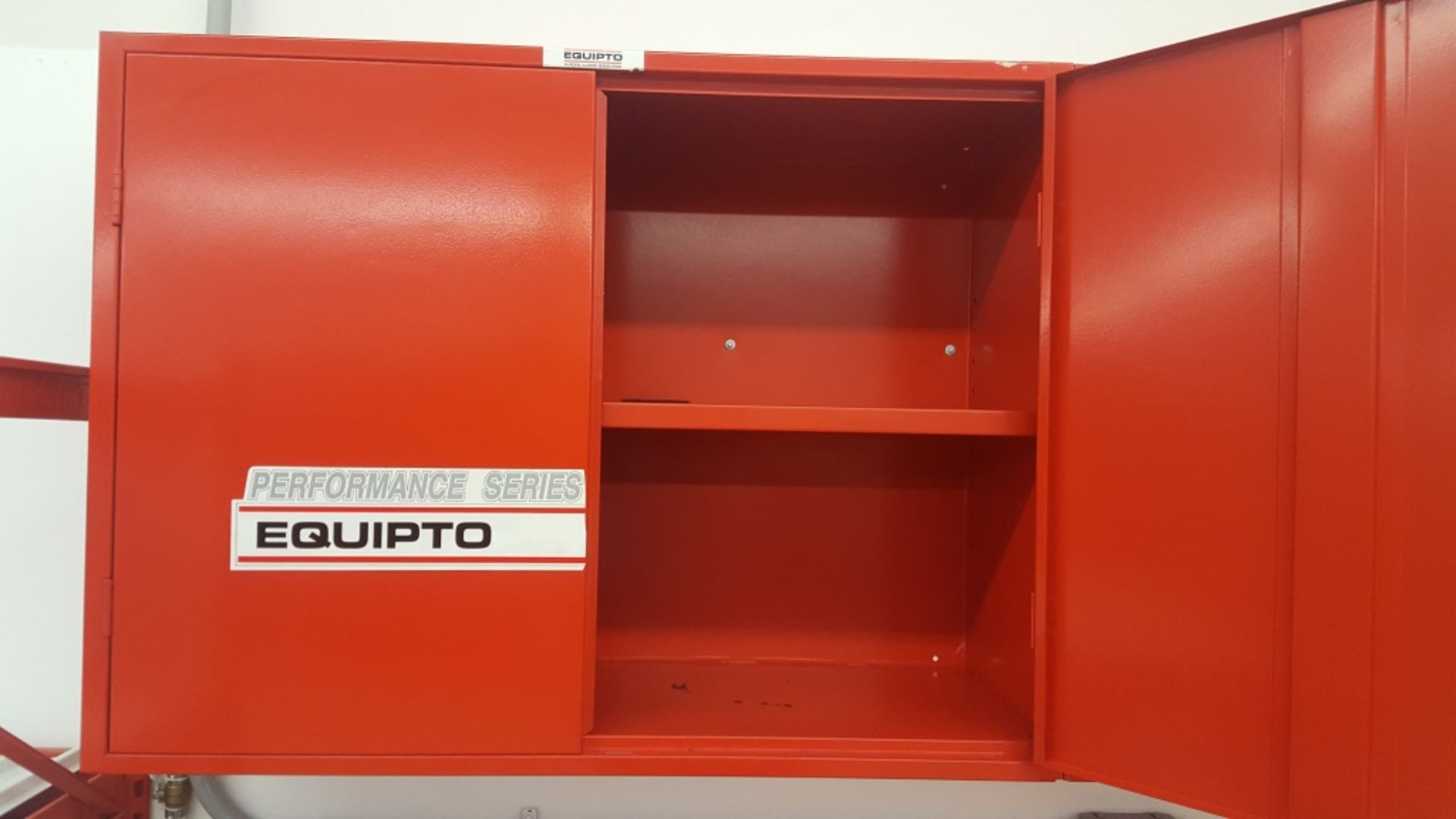 Equipto Red Metal Wall cabinet Section - Image 2 of 2