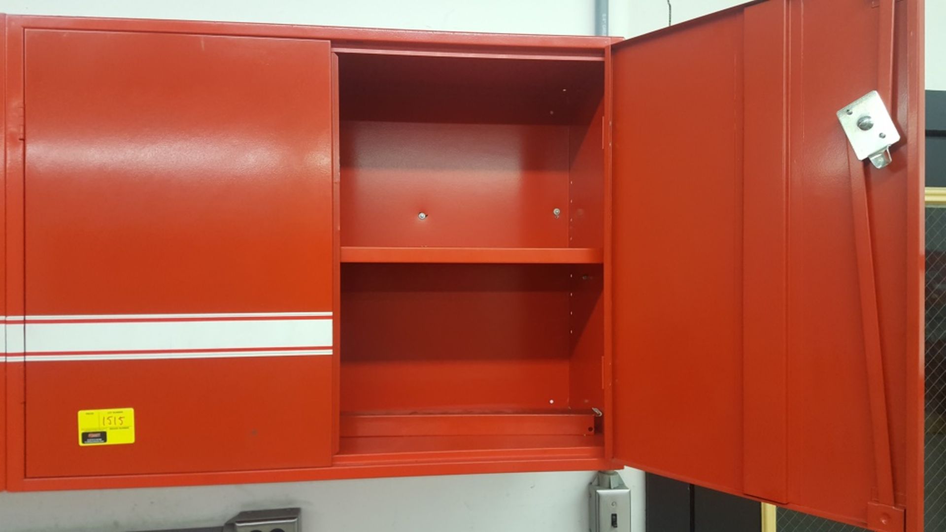 Red Metal Wall Cabinet Section w/Checkered Flags - Image 2 of 2