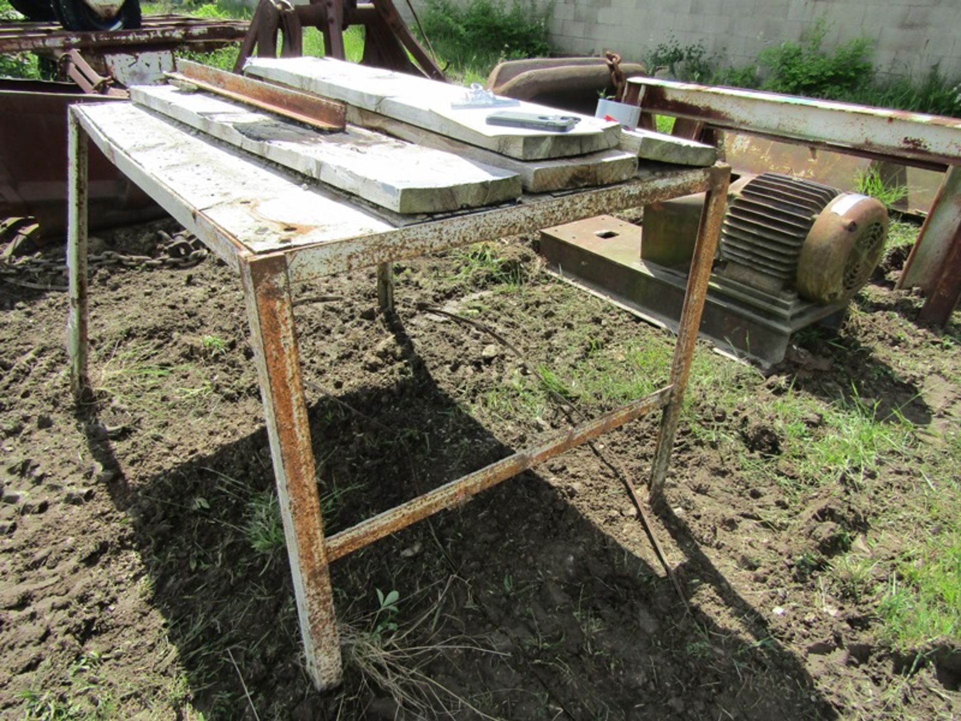 Work Bench, Electric Motor, Sawhorses - Image 2 of 4