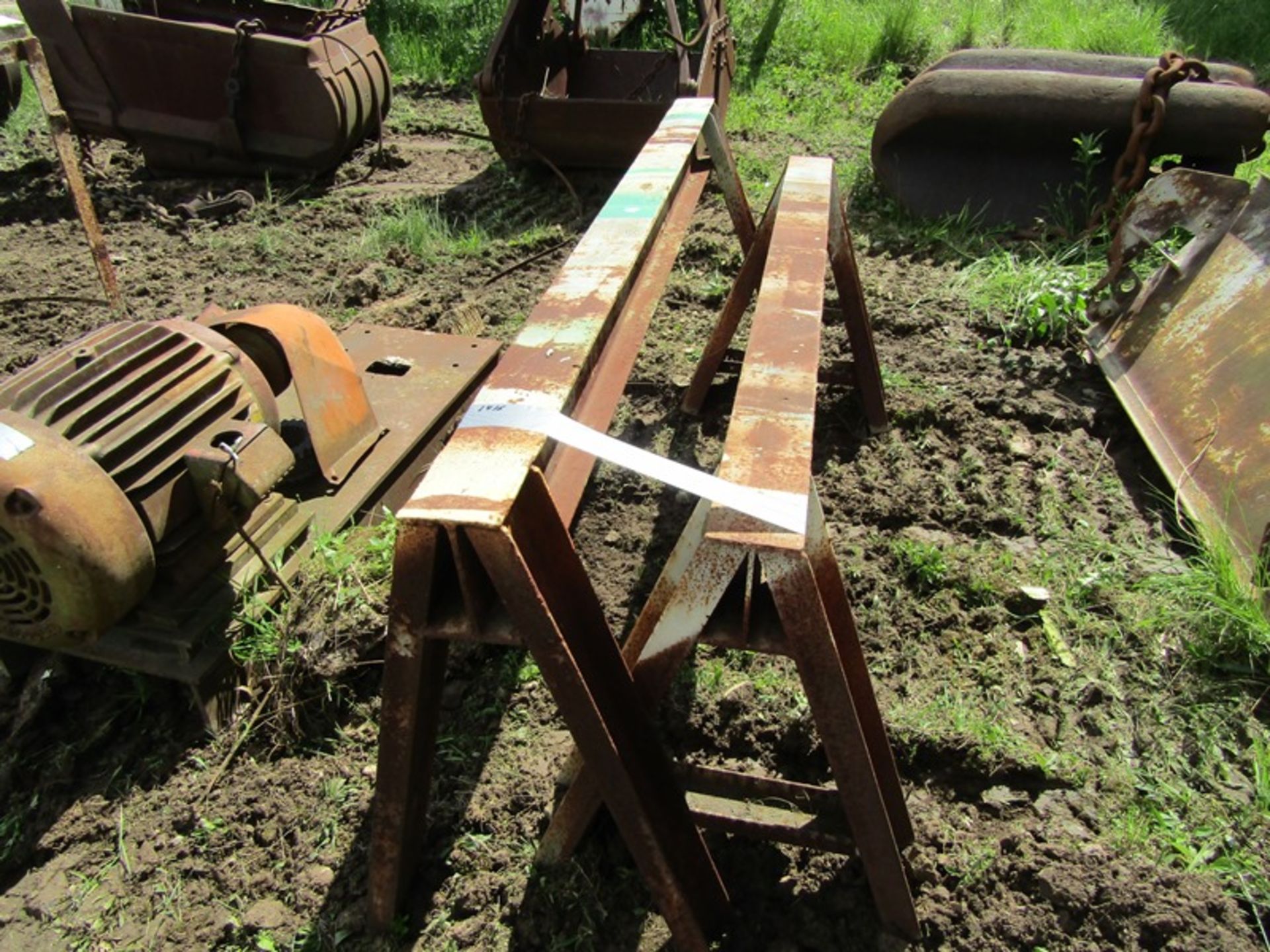 Work Bench, Electric Motor, Sawhorses - Image 4 of 4