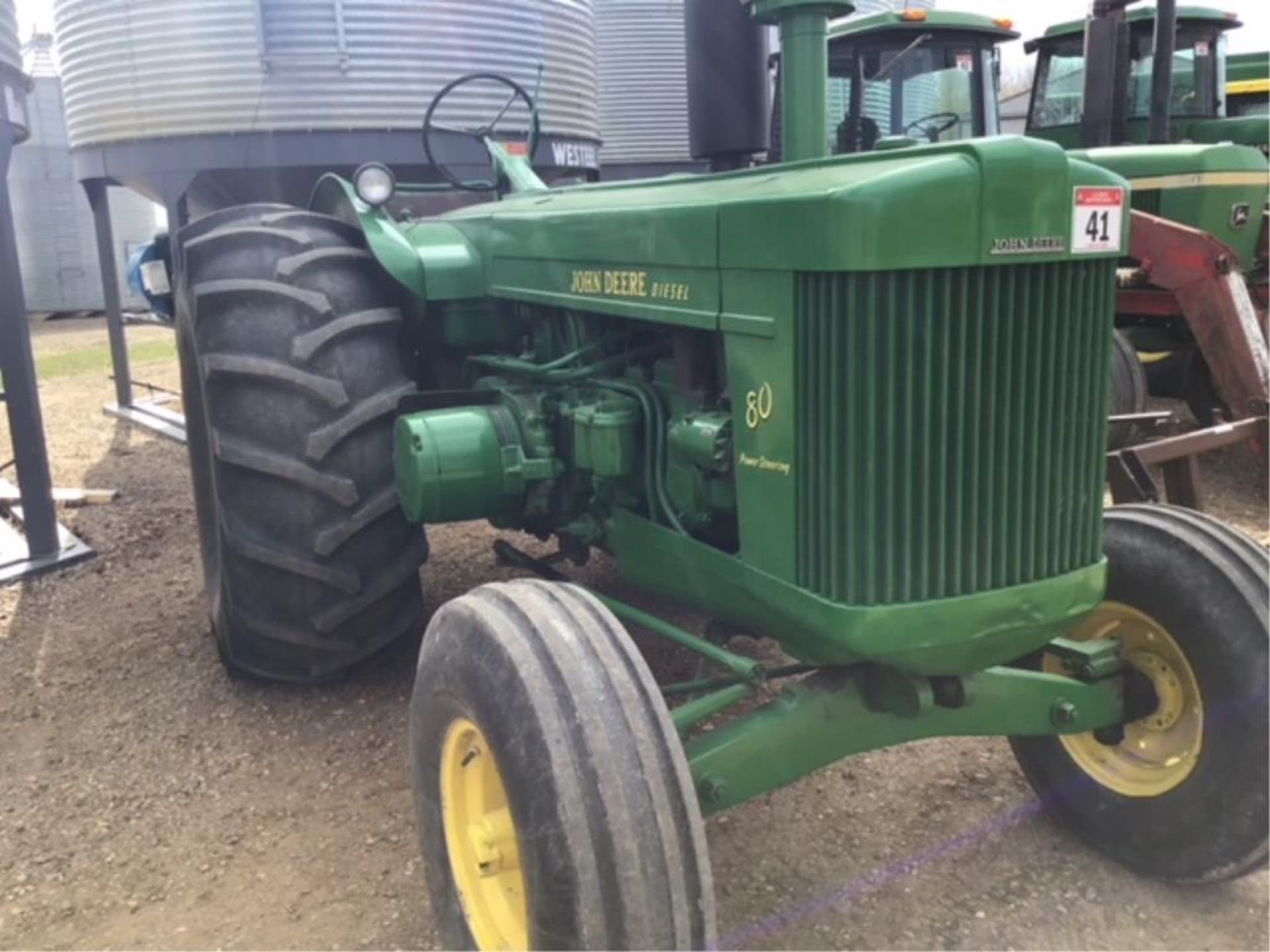 80 John Deere Antique Tractor 2wd, 2cyl diesel, Stn Trans, 540PTO, 2hyd outlets, 60hp, 23.1-26rr, - Image 2 of 5