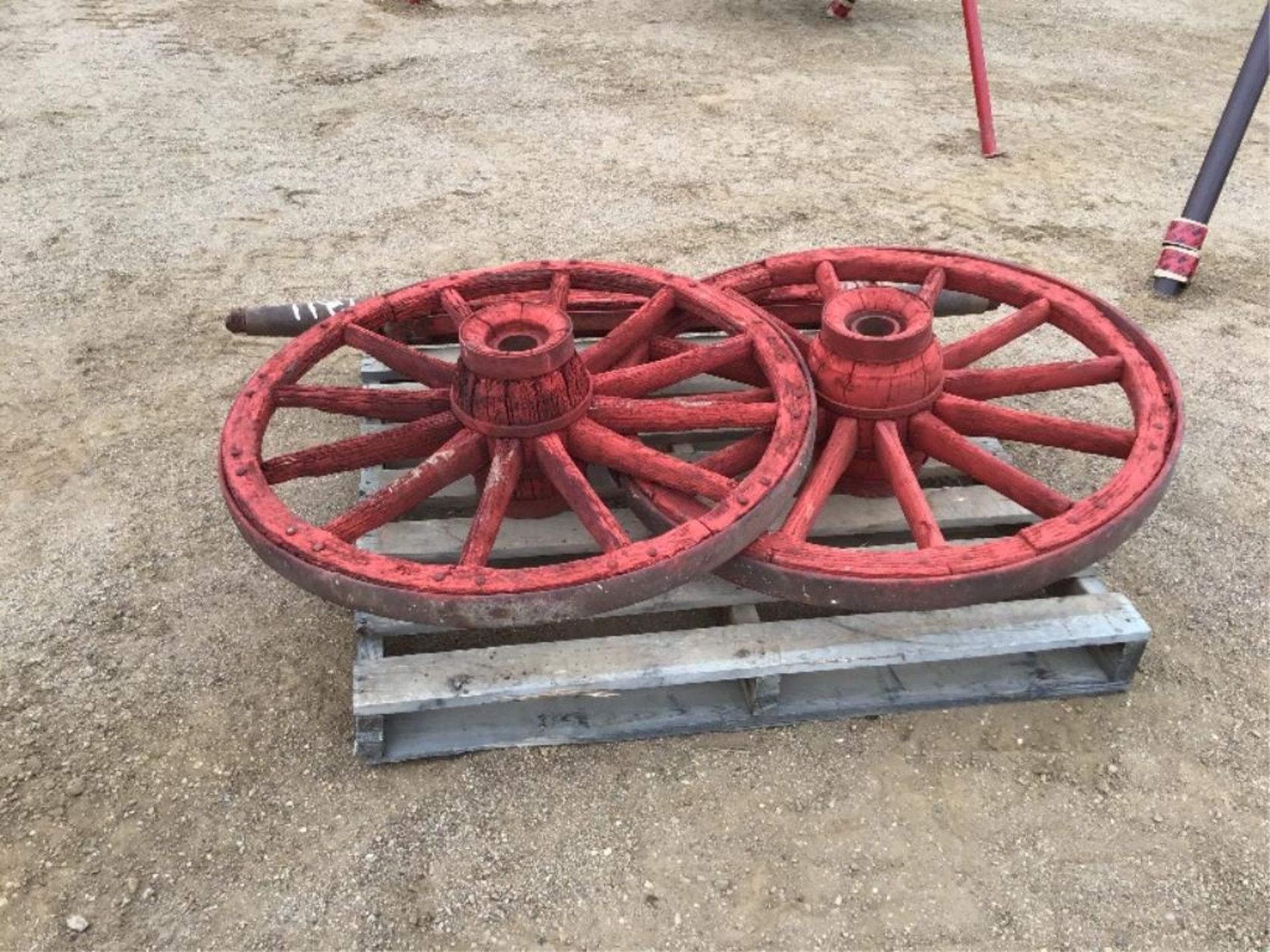 Antique Wooden Spoke Wheels & Axle