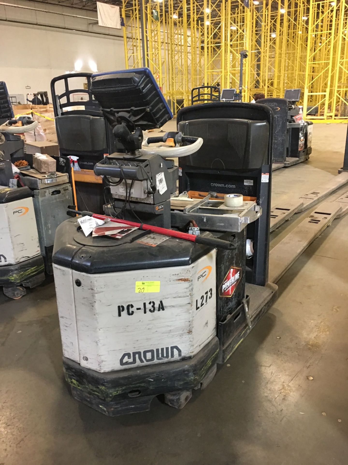 CROWN ELECTRIC PALLET JACK. Model #: PC4500. S/N: 6A315420. Hours (as of Oct 15, 2018): 3746.