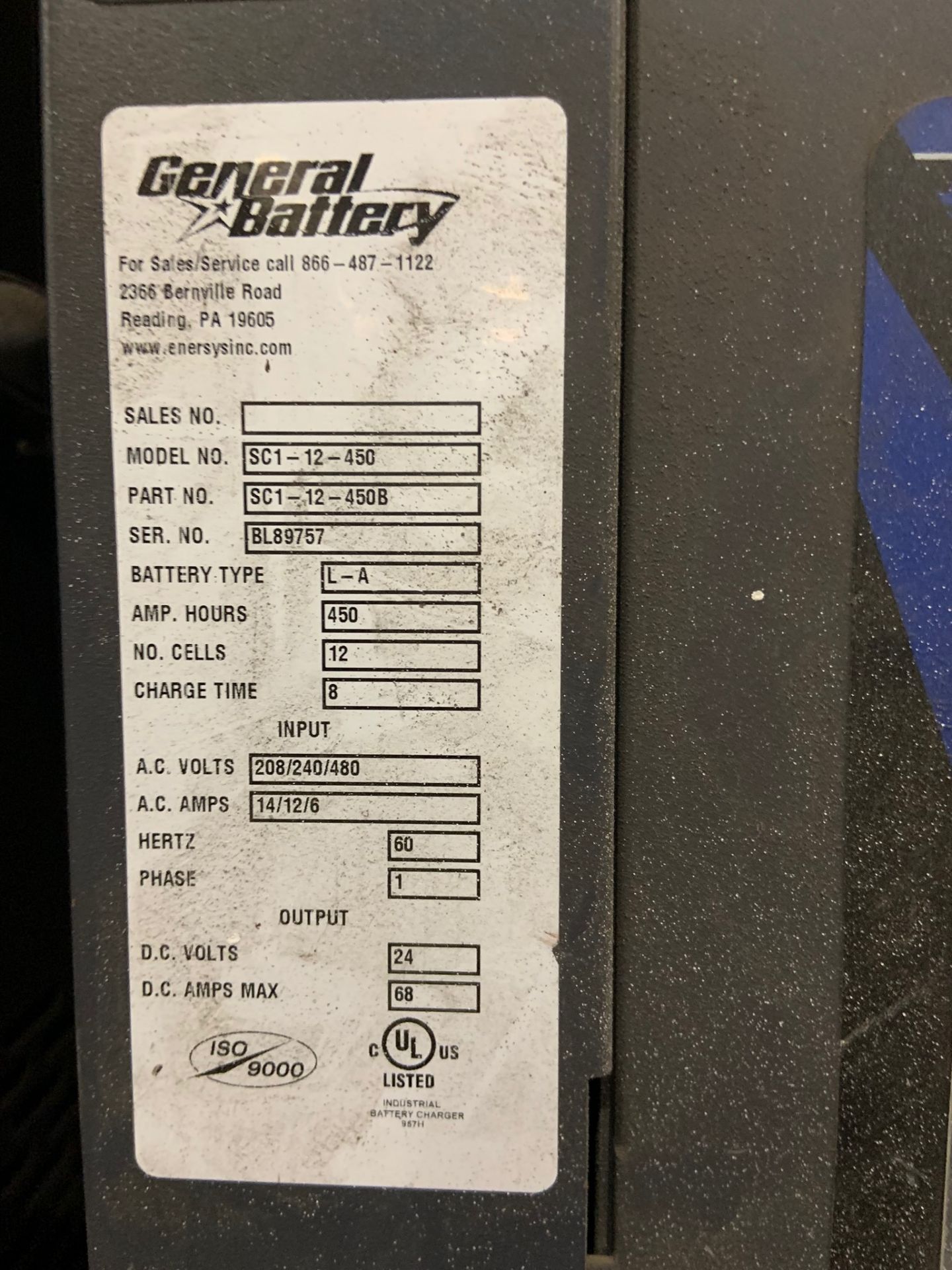 Battery Charger: 24 volt battery charger. Make: The General - Image 2 of 2