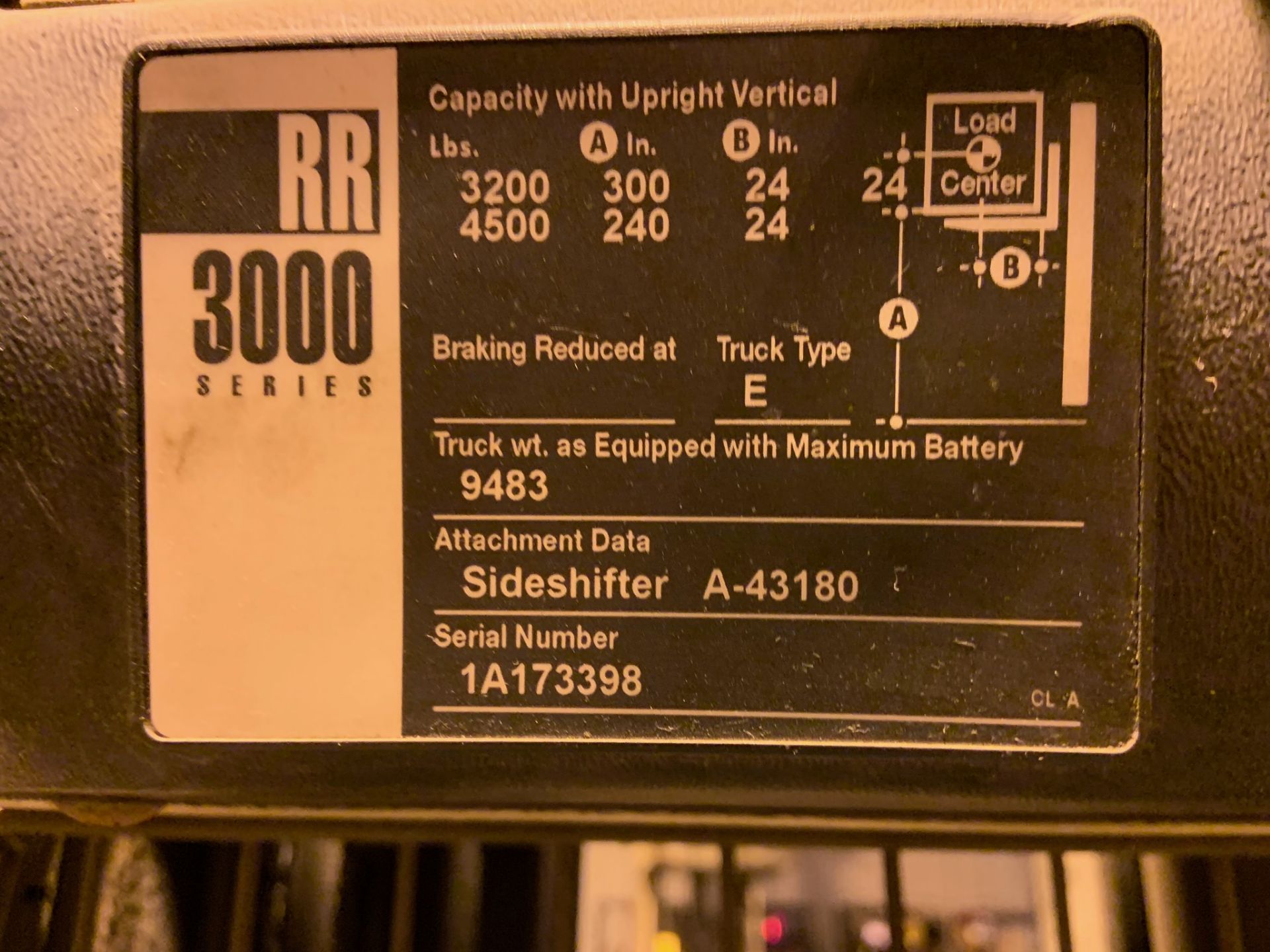 Forklift: Stand Up Electric Forklift. Make: Crown. Model: 3540-45. S/N: 1A173398. Year: 1996. Notes: - Image 3 of 3