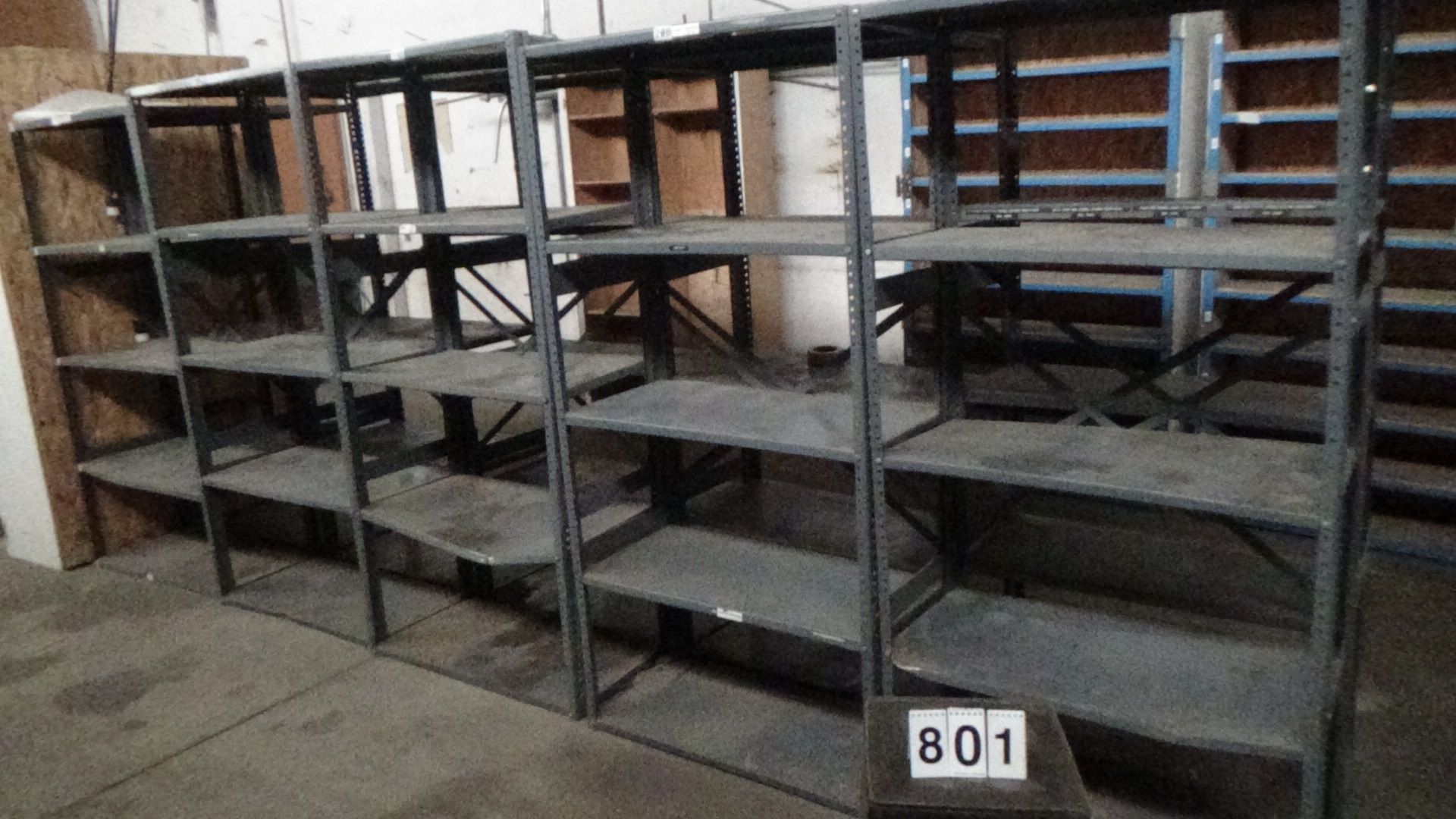10 metal shelving sections